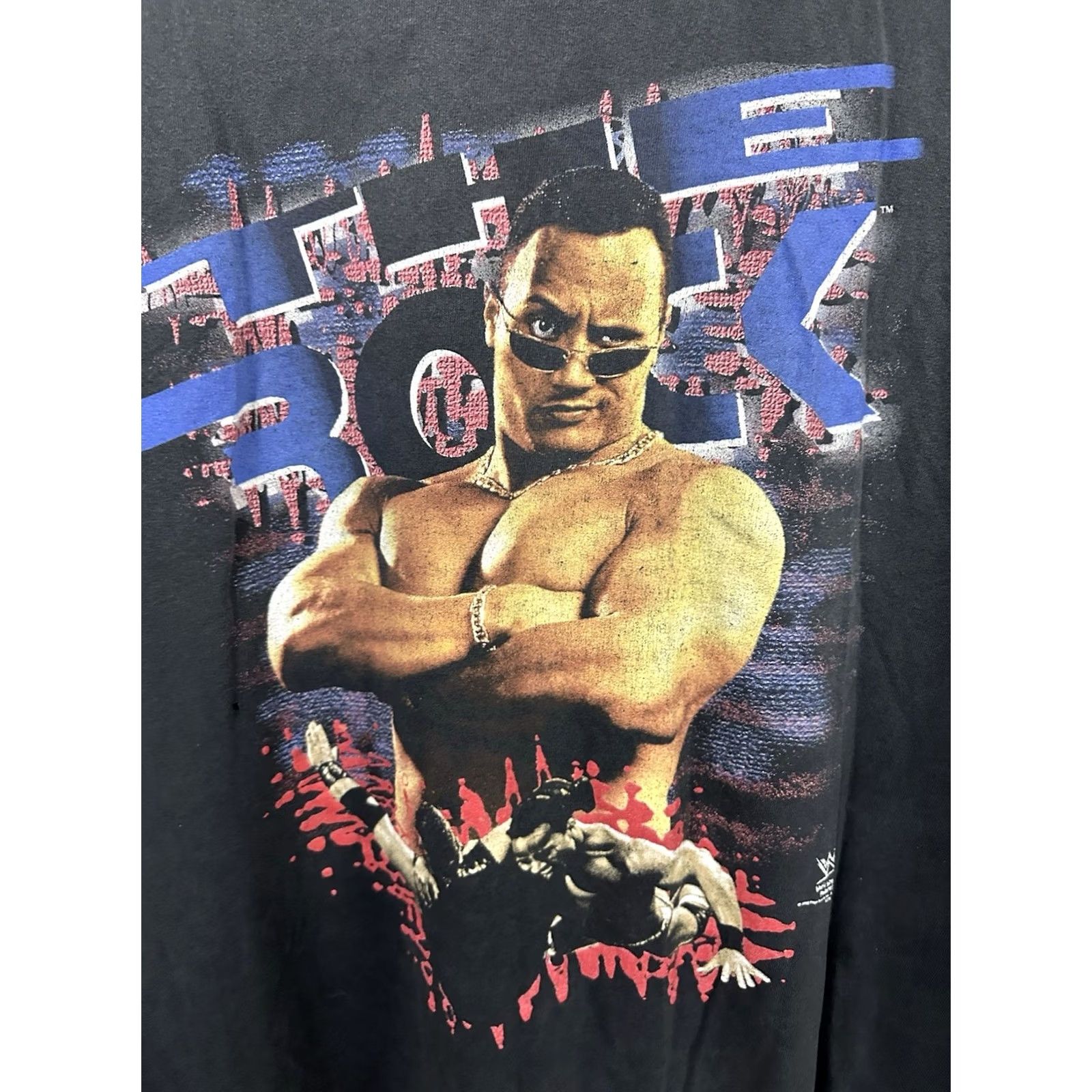 Vintage VTG 90s The Rock WWF Wrestling Tee XL Black T-Shirt Mens Size US XL / EU 56 / 4 - 2 Thumbnail