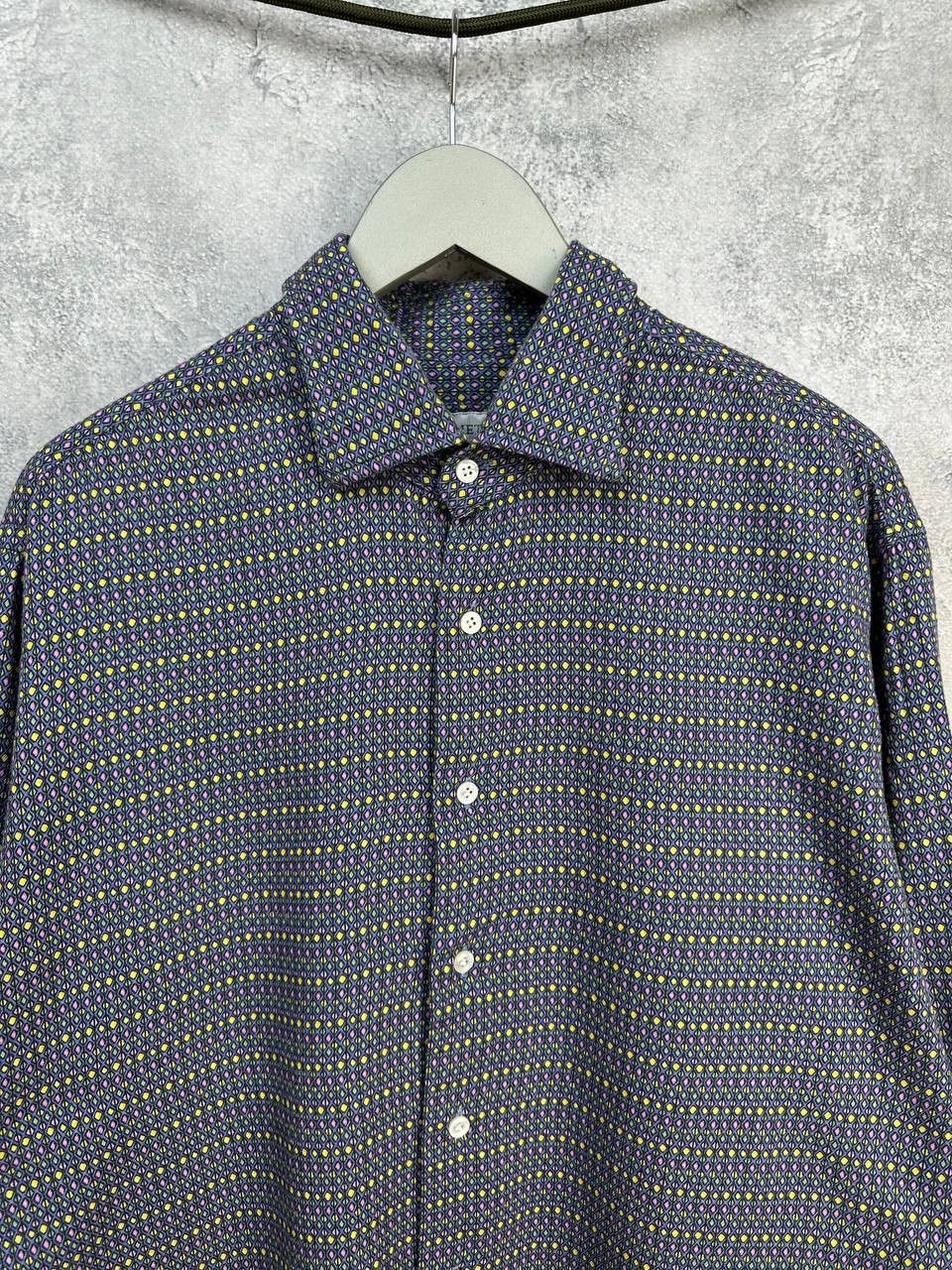 Emmett Emmett London Harlequin Dobby Cotton Button-Up Shirt Size US XL / EU 56 / 4 - 4 Thumbnail