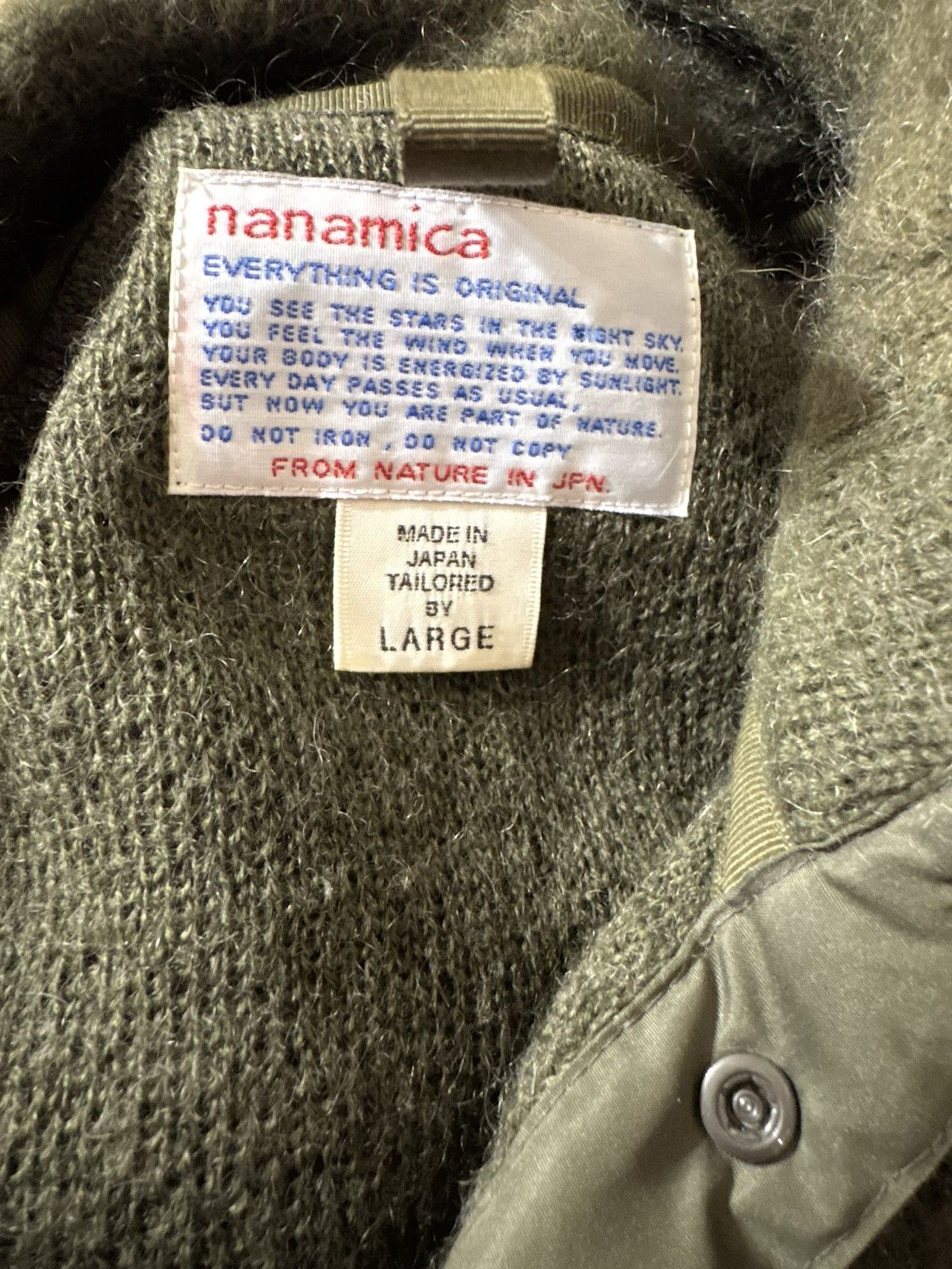 Nanamica Nanamica Mohair Pullover Fleece Olive Green Size US L / EU 52-54 / 3 - 7 Thumbnail