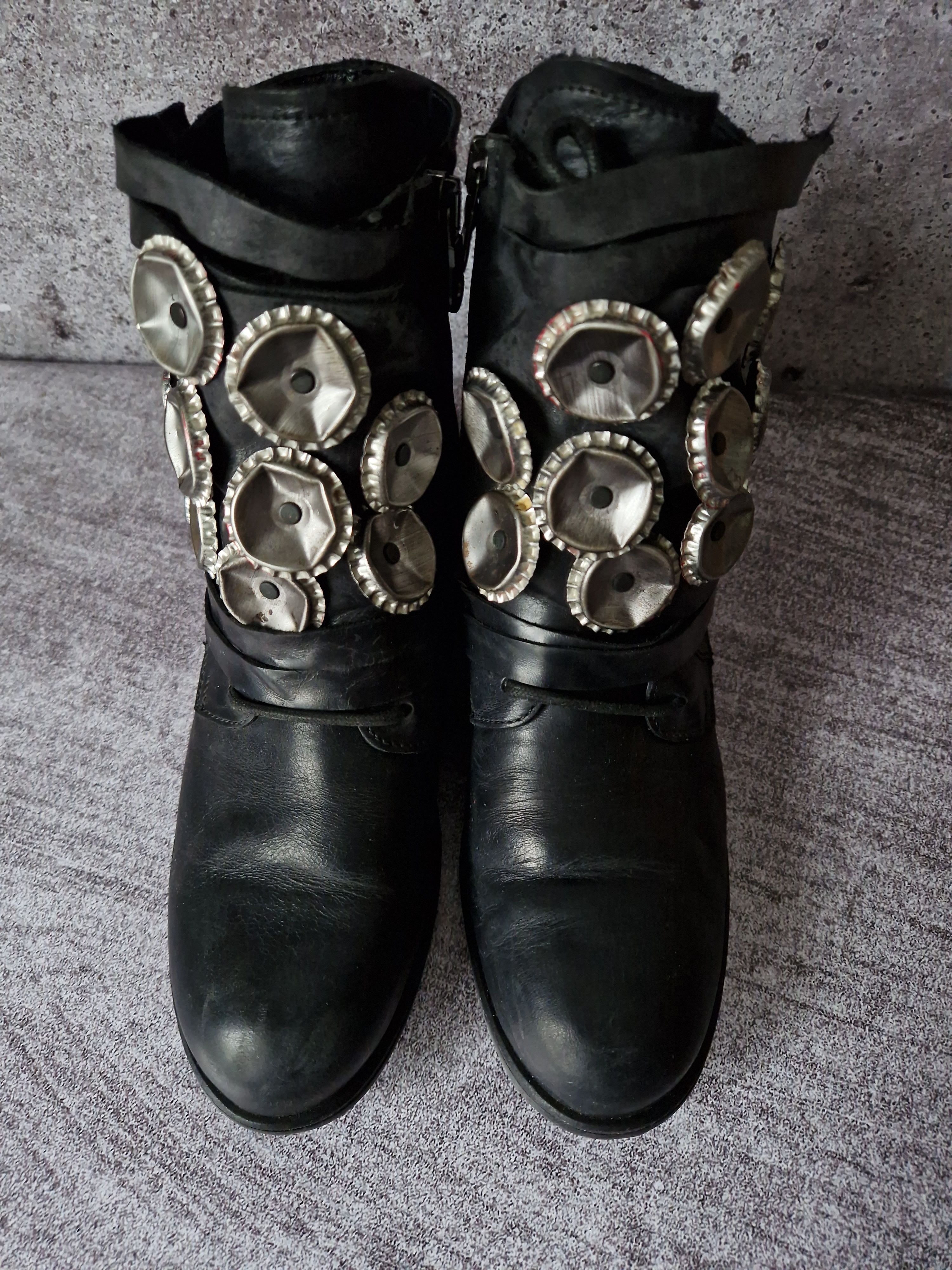 Japanese Brand Faded leather metal futuristic boots Size US 6 / IT 36 - 4 Thumbnail