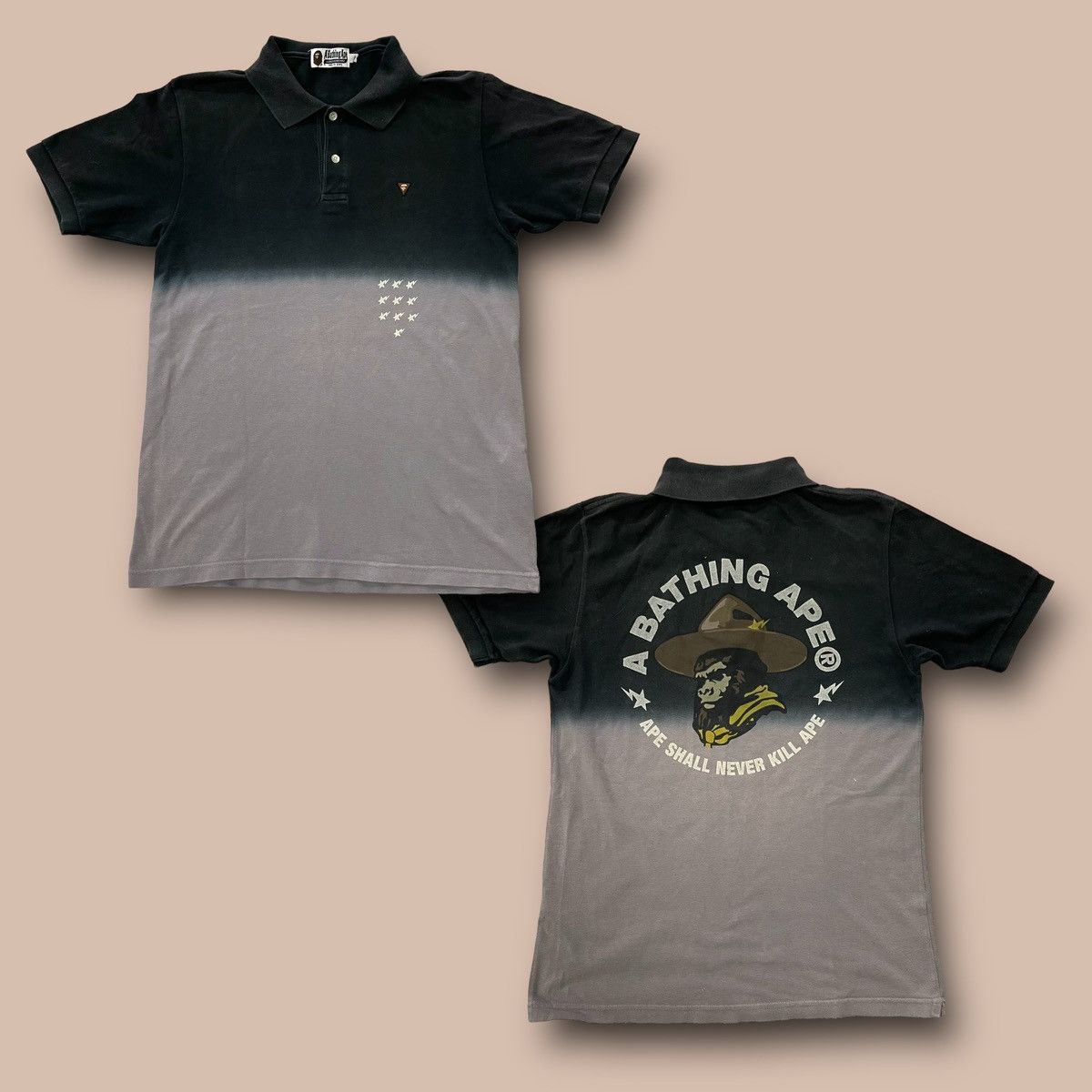 Bape A Bathing Ape Two Tones Polo Shirt Size US M / EU 48-50 / 2 - 1 Thumbnail
