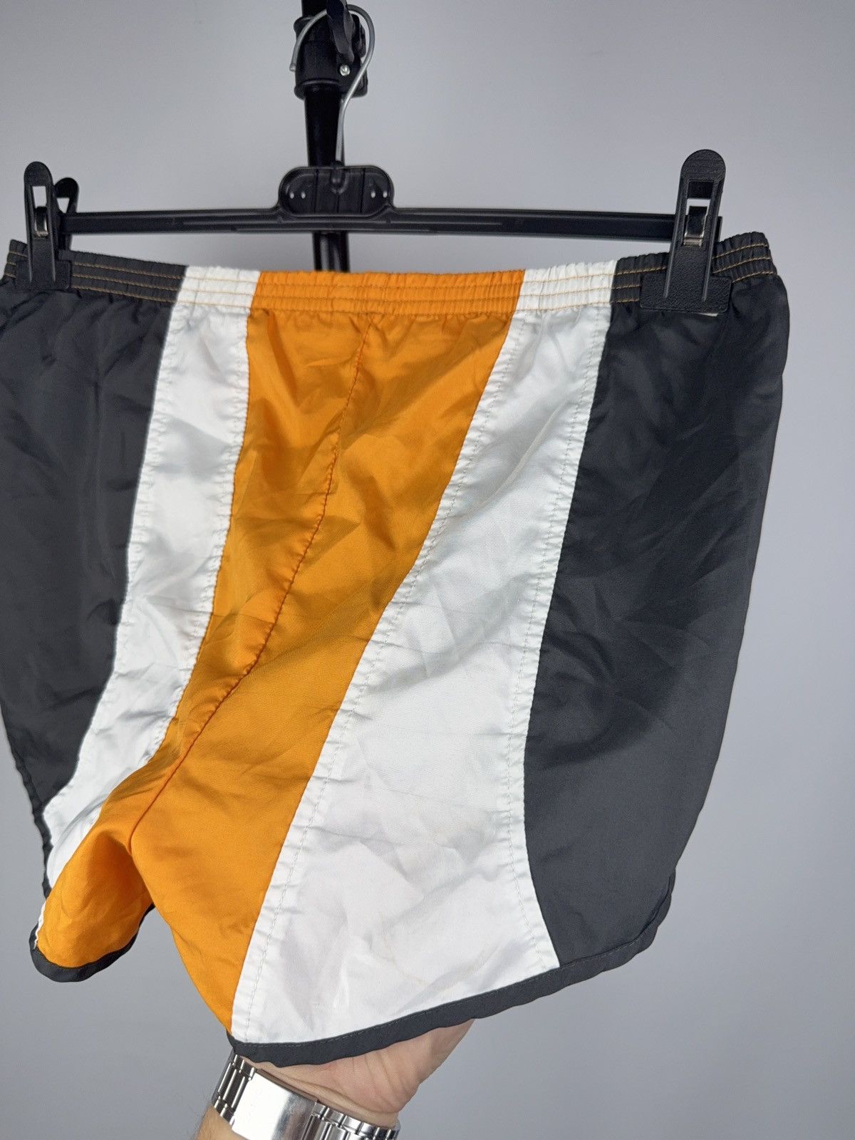 Nike Nike Vintage 90s Orange White Black Running Split Shorts Size US 30 / EU 46 - 8 Thumbnail
