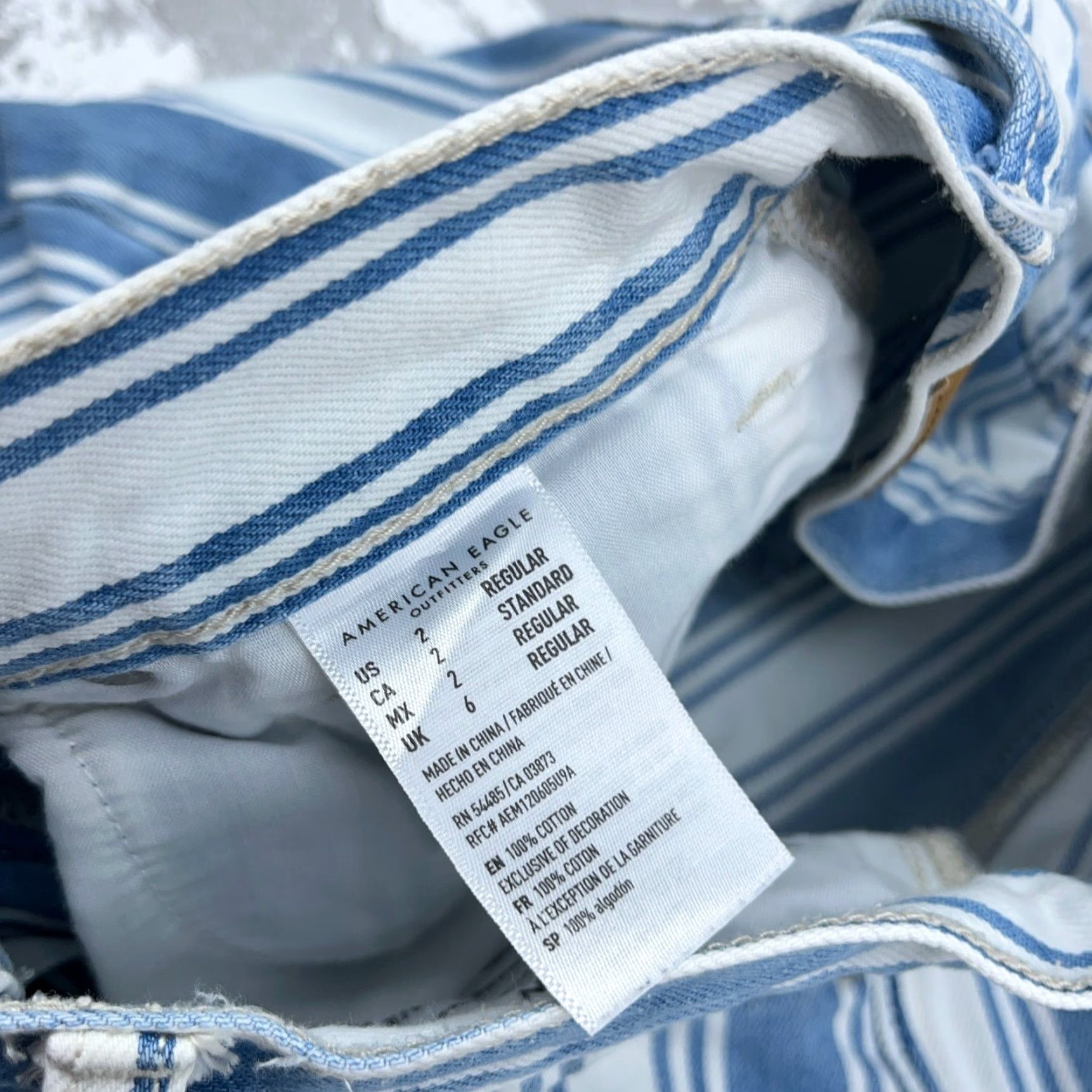 American Eagle Outfitters American Eagle Jeans Women Mom Jean Straight Leg Striped High Rise Denim Boho 2 Size 26" / US 2 / IT 38 - 5 Thumbnail