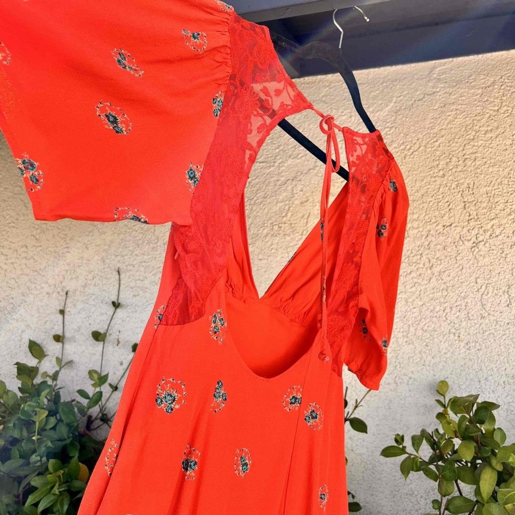 Free People Free People Mockingbird Mesh Mini Dress Red Size 0 Small Size XS / US 0-2 / IT 36-38 - 5 Thumbnail