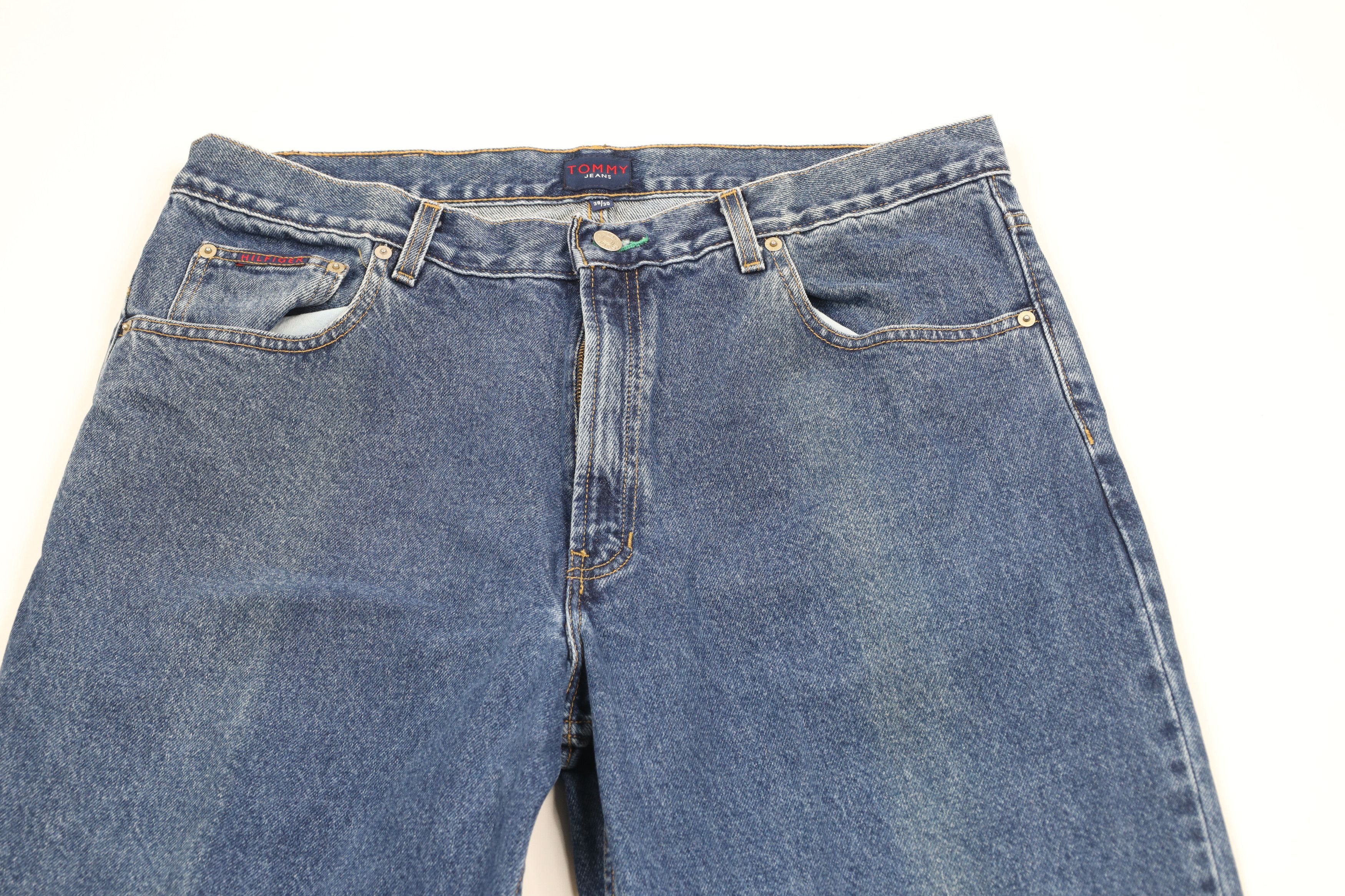 Tommy Hilfiger × Vintage Vintage 90s Tommy Hilfiger Faded Relaxed Fit Wide Leg Jeans Size US 38 / EU 54 - 2 Thumbnail