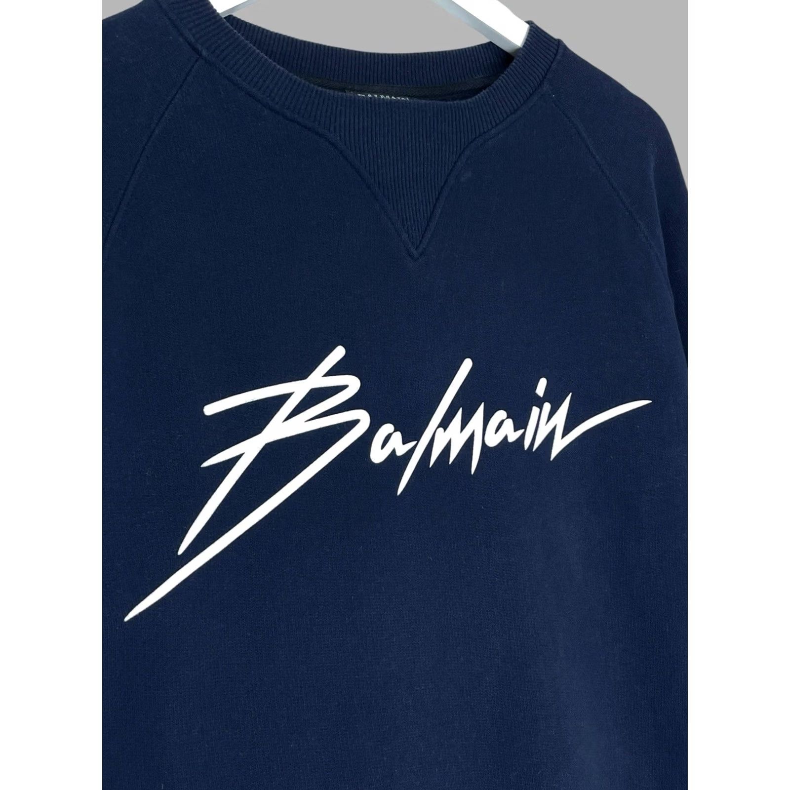Balmain Balmain Sweatshirt Mens L Logo Crew Neck Navy Blue Designer Paris Pullover Regular All Seasons Size US L / EU 52-54 / 3 - 6 Thumbnail