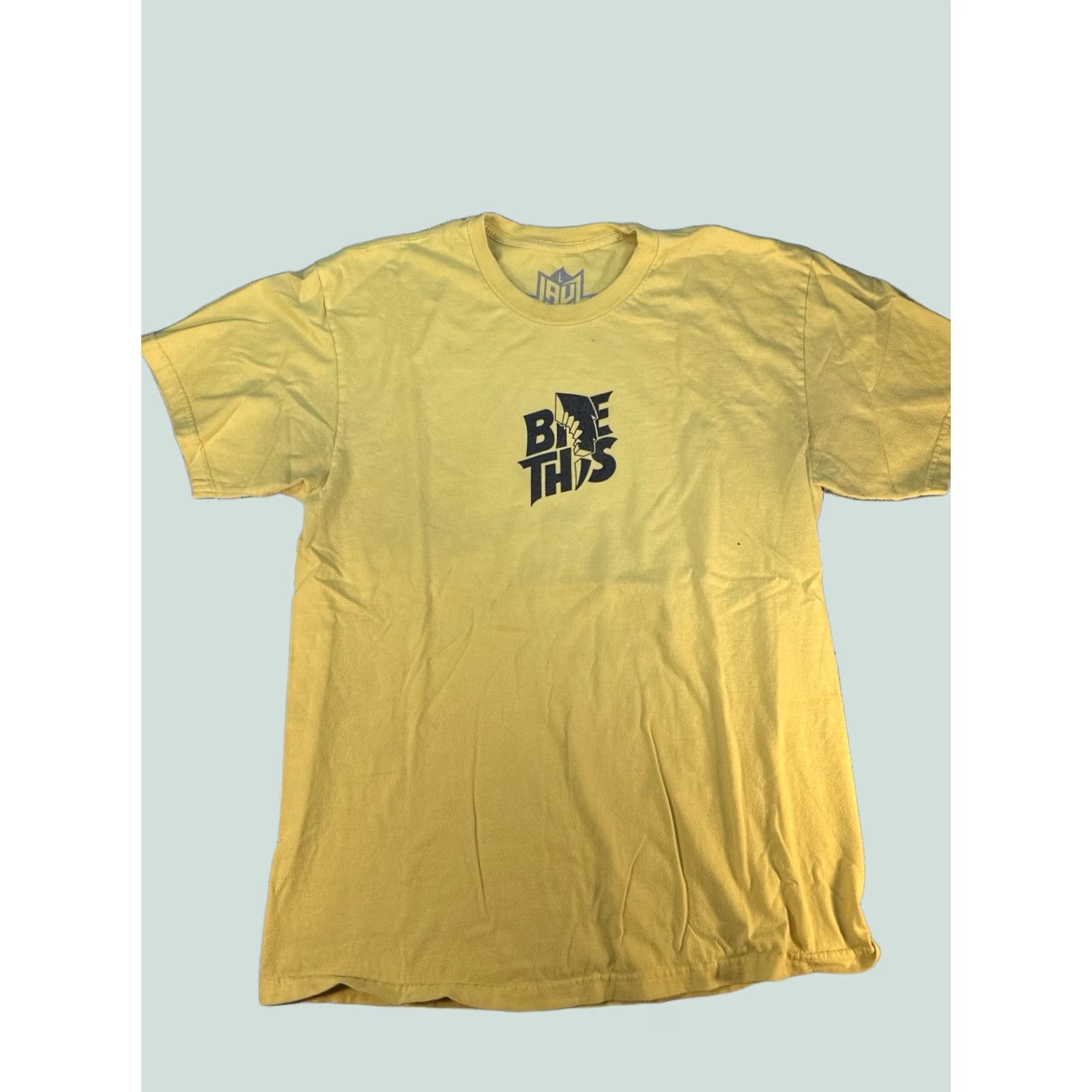 Vintage Bite This Graphic T Shirt Mens L Yellow Streetwear Smiley Zombie Tee Size US L / EU 52-54 / 3 - 1 Thumbnail