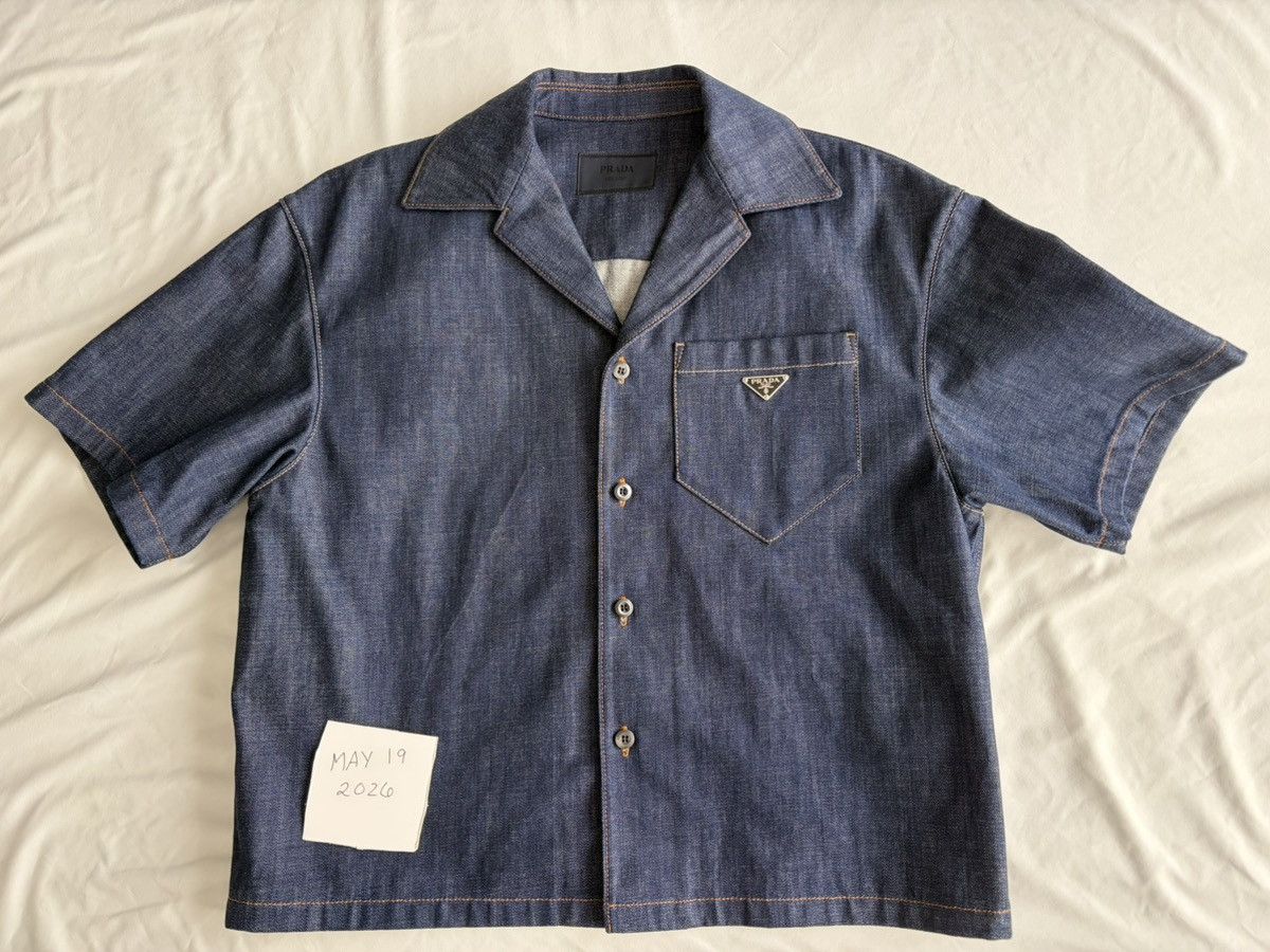 Prada Prada Selveged Denim Bowling Shirt Size US M / EU 48-50 / 2 - 1 Thumbnail