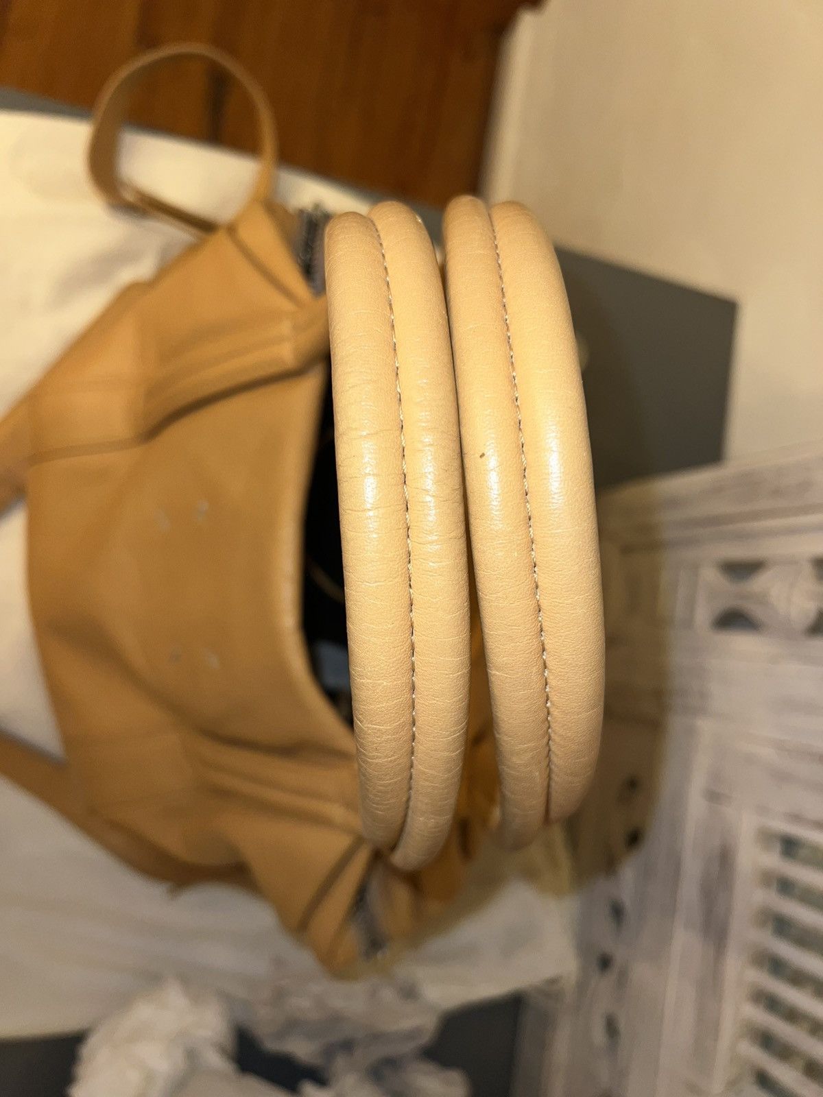 Maison Margiela Leather Sailor tote bag in peachy brown Size ONE SIZE - 8 Thumbnail