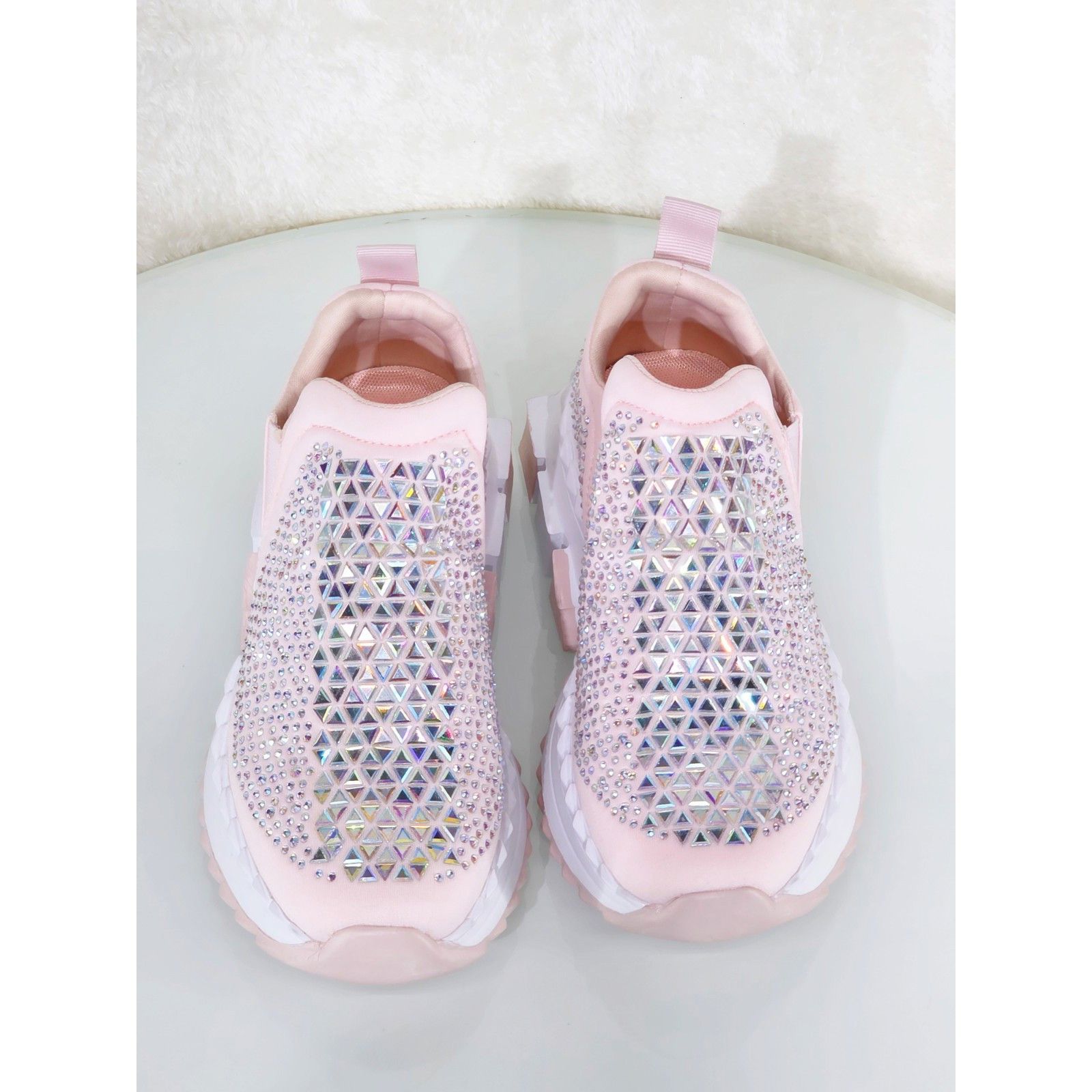 Other Presto Light Weight Slip on Baby Pink Rhinestone Sneakers - Size US 8 / IT 38 - 2 Thumbnail