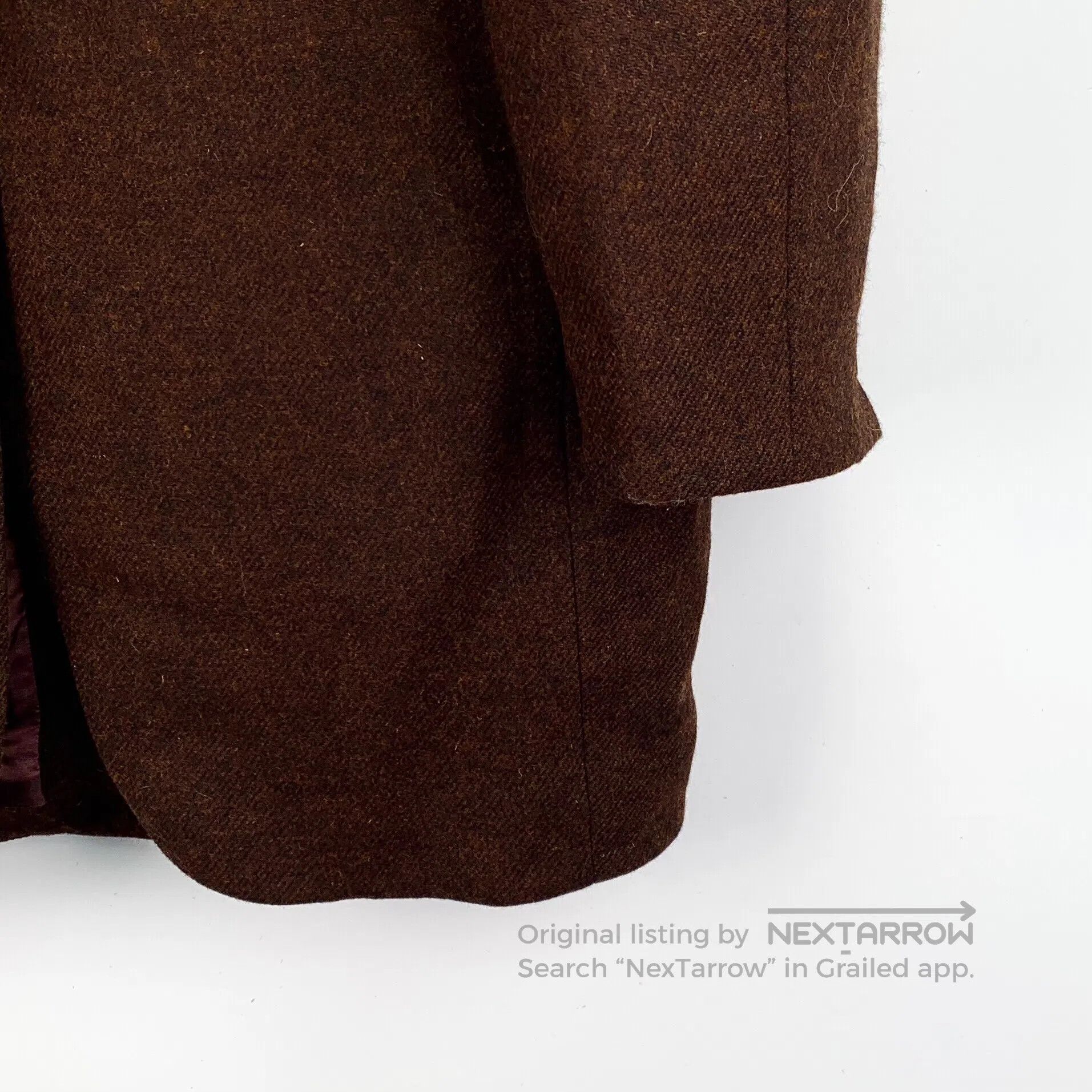 IMKING IMMI Burgundy cashmere wool lapel long-sleeve wool coat| Size US XS / EU 42 / 0 - 4 Thumbnail