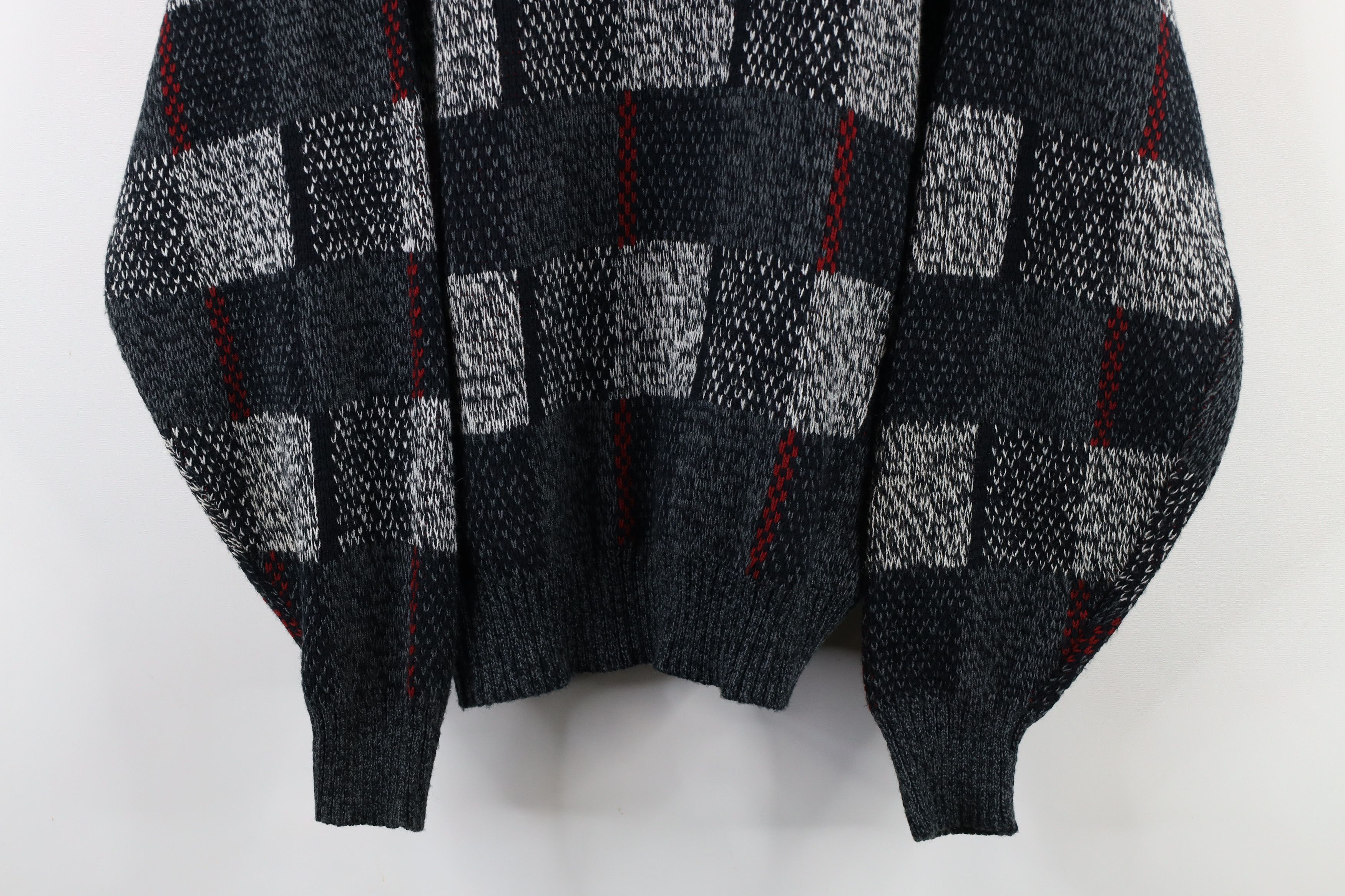 Vintage Vintage 90s Coogi Style Checkered Knit Dad Sweater Size US L / EU 52-54 / 3 - 3 Thumbnail