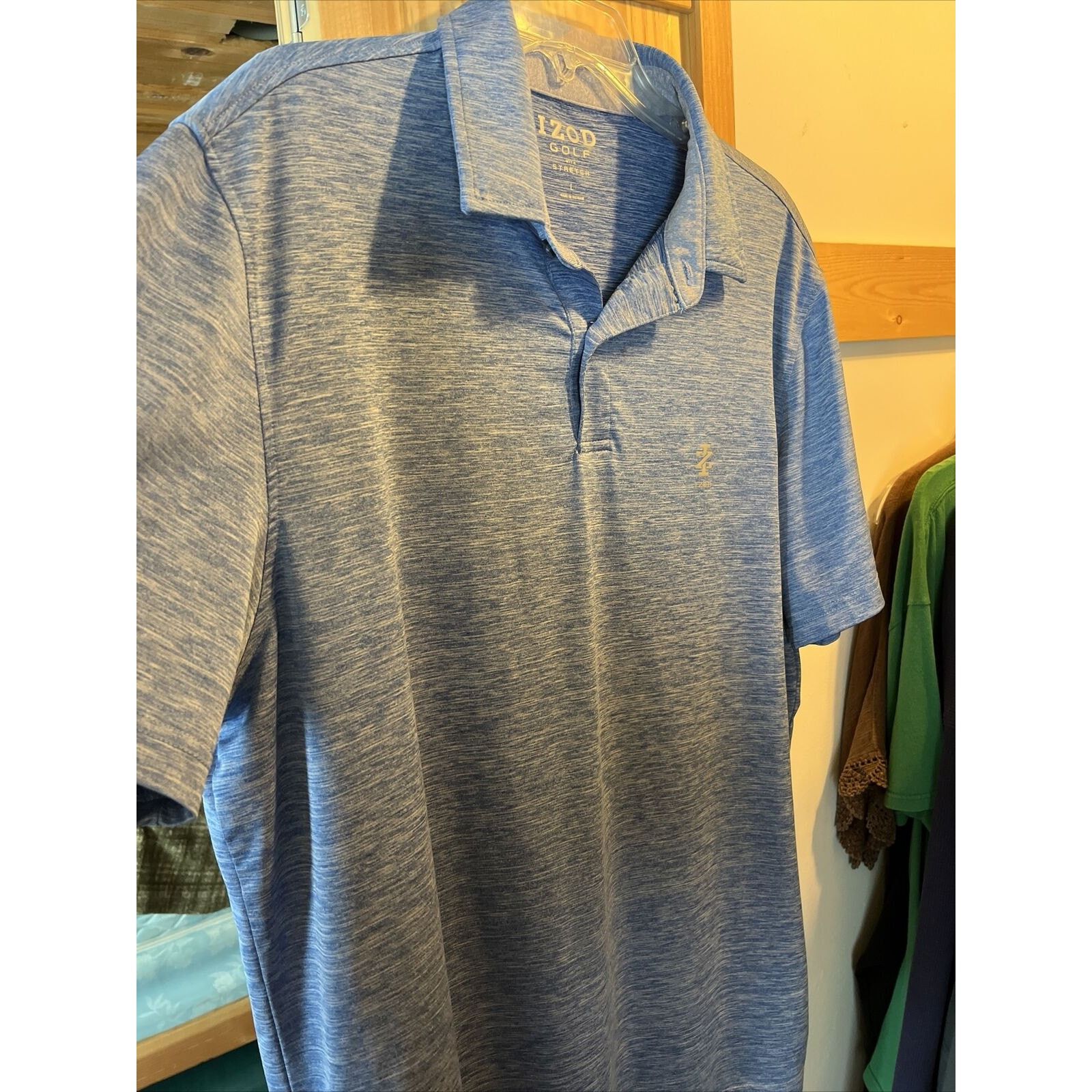 Izod IZOD GOLF Men’s Size L Blue SS Button Polyester Polo Shirt Size US L / EU 52-54 / 3 - 4 Thumbnail