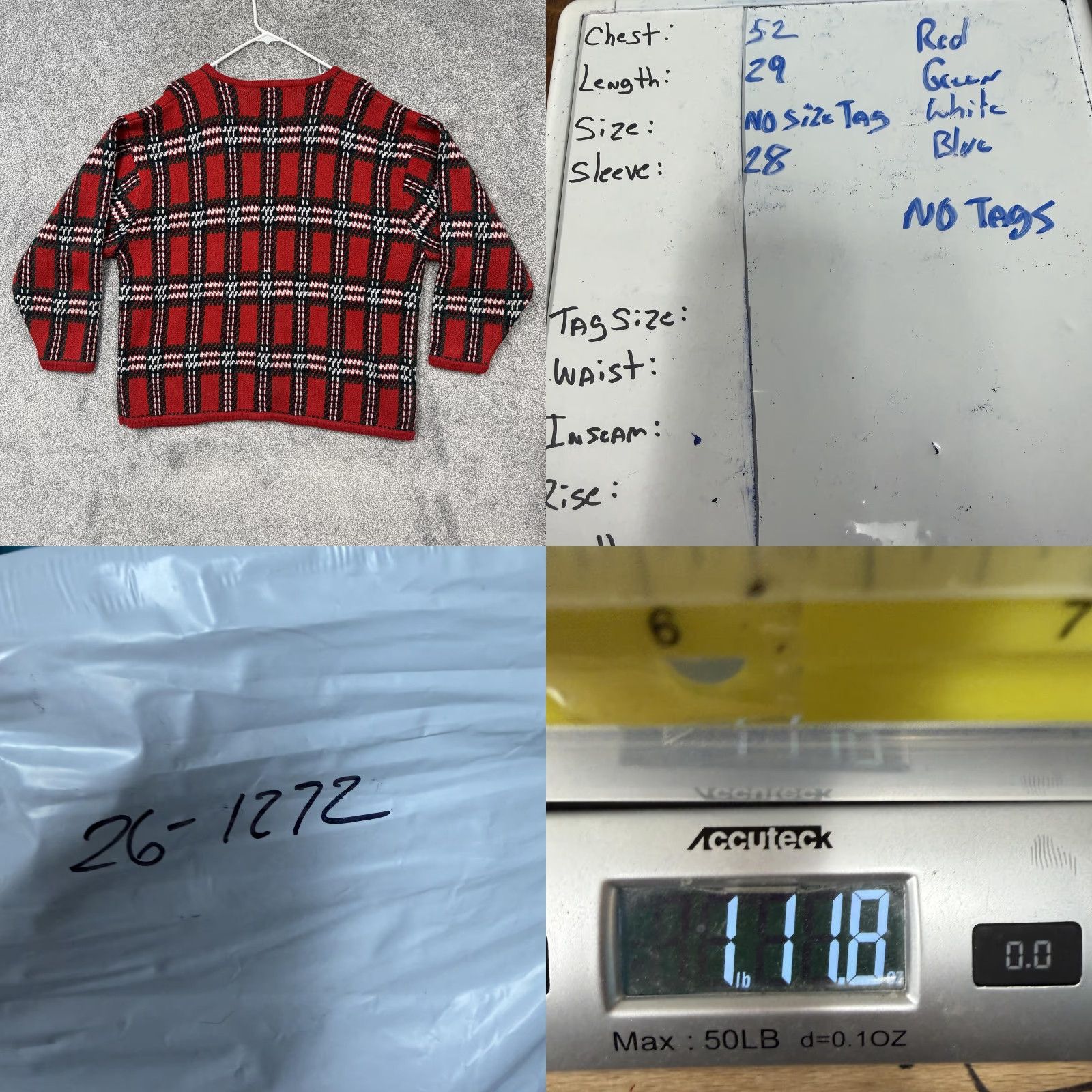 Vintage VINTAGE Kobe Cardigan Womens 3X Red Plaid Christmas Holiday Knit Sweater Size XXL / US 16-18 / IT 52-54 - 8 Thumbnail