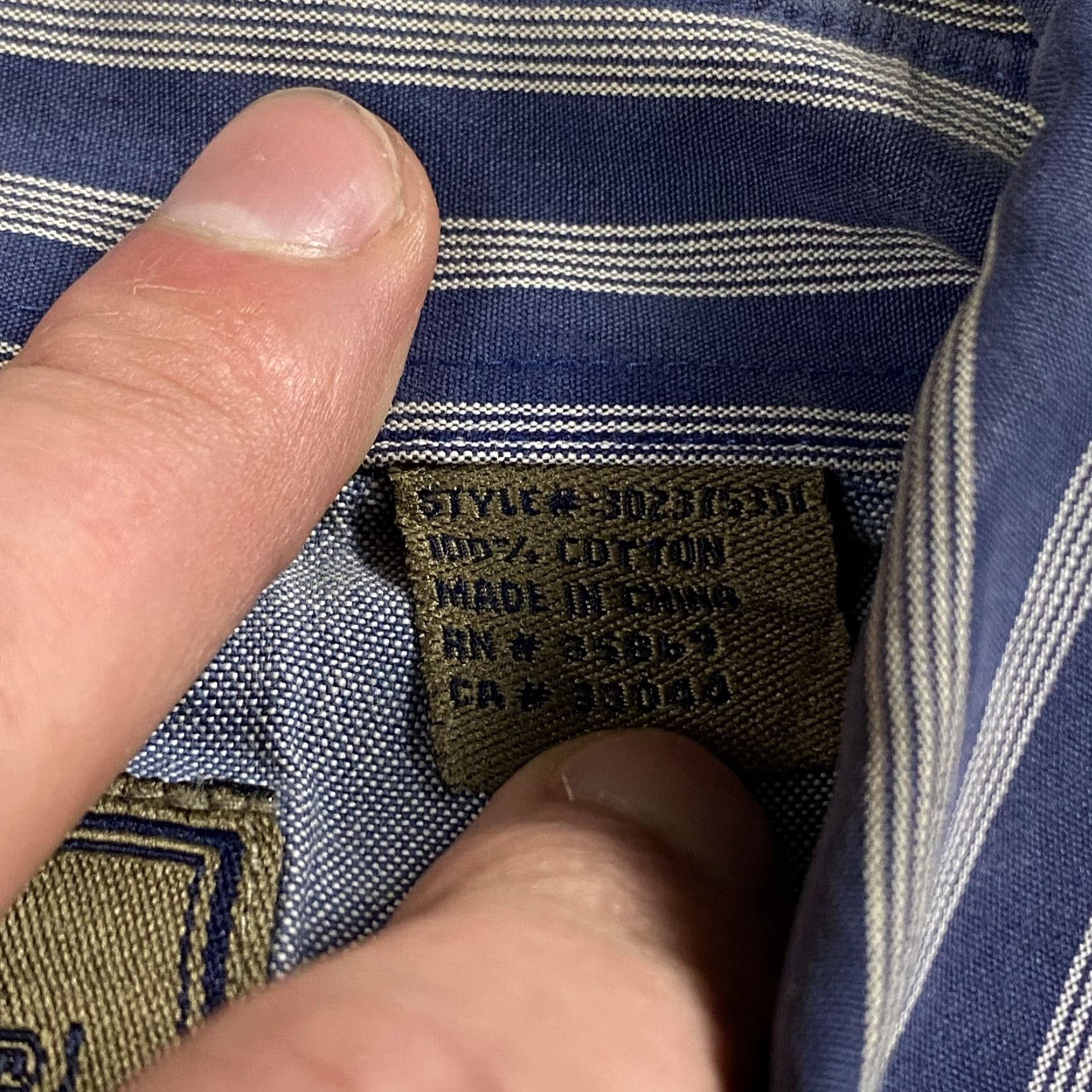 Roper VTG Roper 90s Shirt M/L Mens Short Sleeve Striped Button-Up Cowboy Western Bull Rider Blue Corduroy/ Cotton Size US M / EU 48-50 / 2 - 6 Thumbnail
