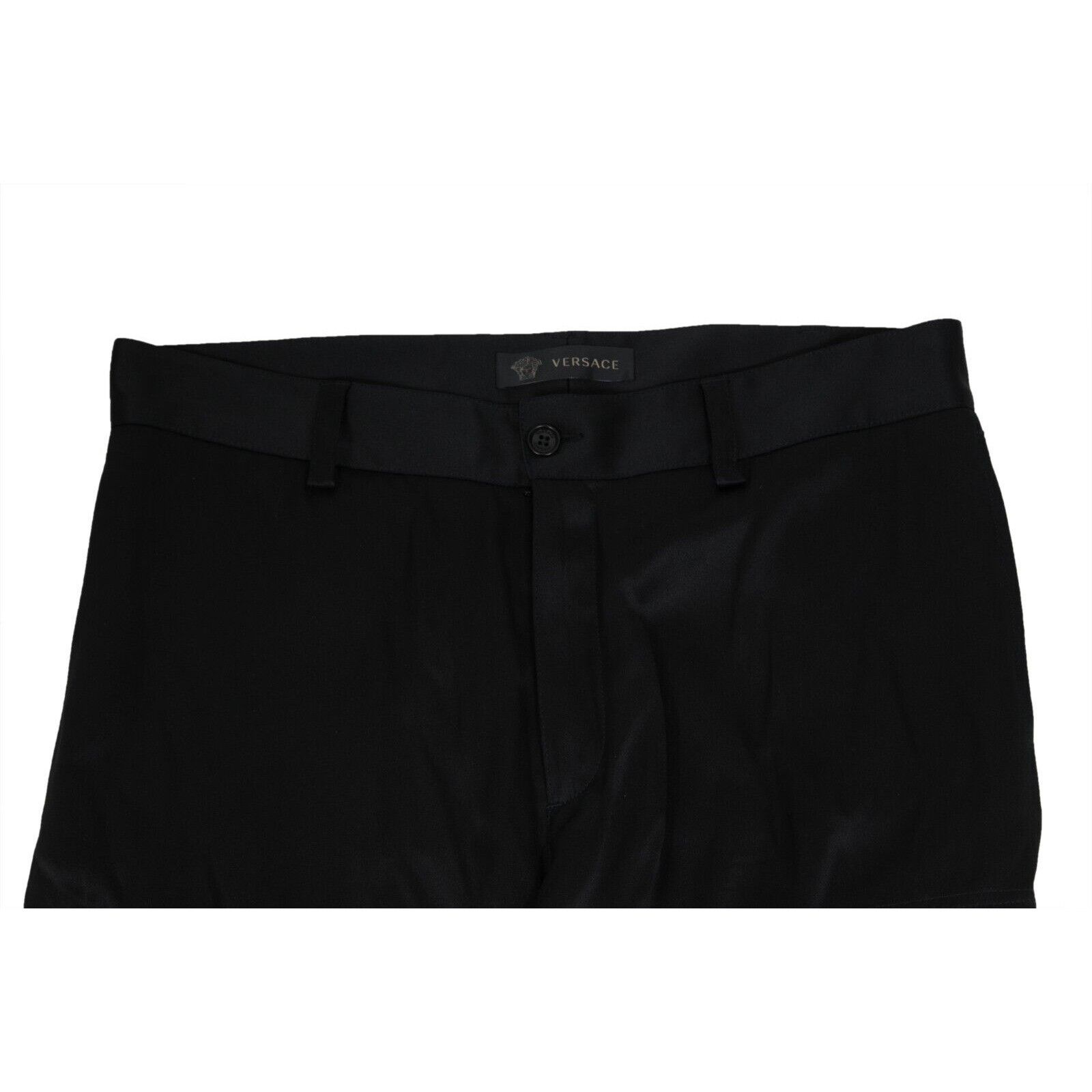 Versace Cargo Pocket Pants IT 50 Black Silk Trousers Size US 34 / EU 50 - 6 Thumbnail