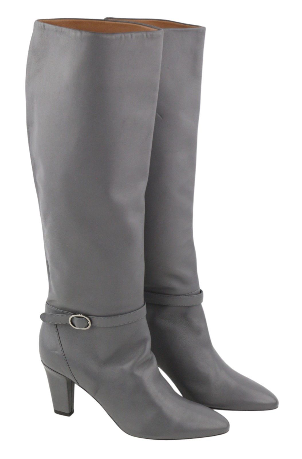 Emporio Armani EU37 Grey Leather Almond Toe Heels Shoes 85943 Size US 6 / IT 36 - 1 Thumbnail