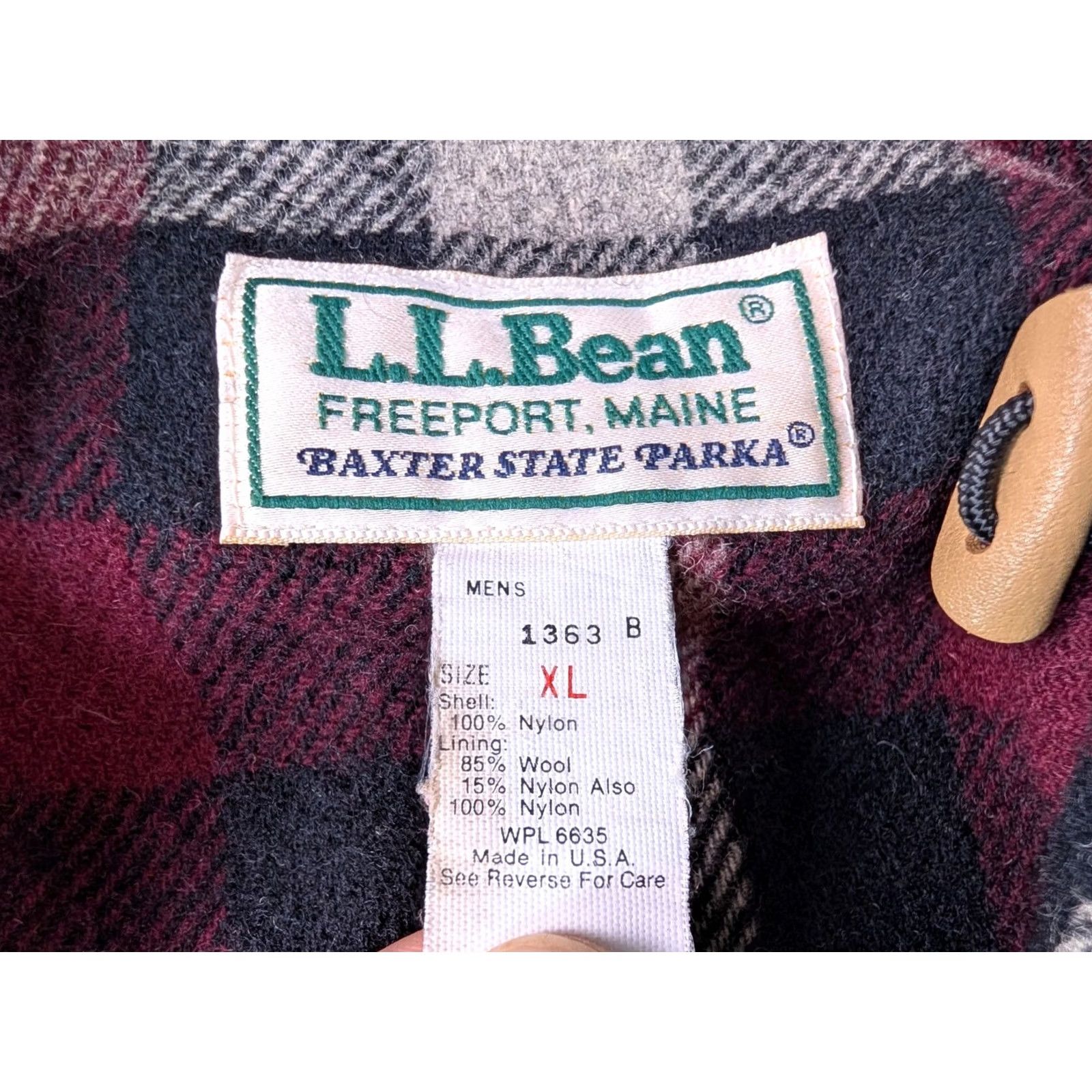 Vintage VTG LL Bean Jacket Mens XL Gray Baxter State Wool Lined Parka 80s USA Hooded Jacket Size US XL / EU 56 / 4 - 2 Thumbnail