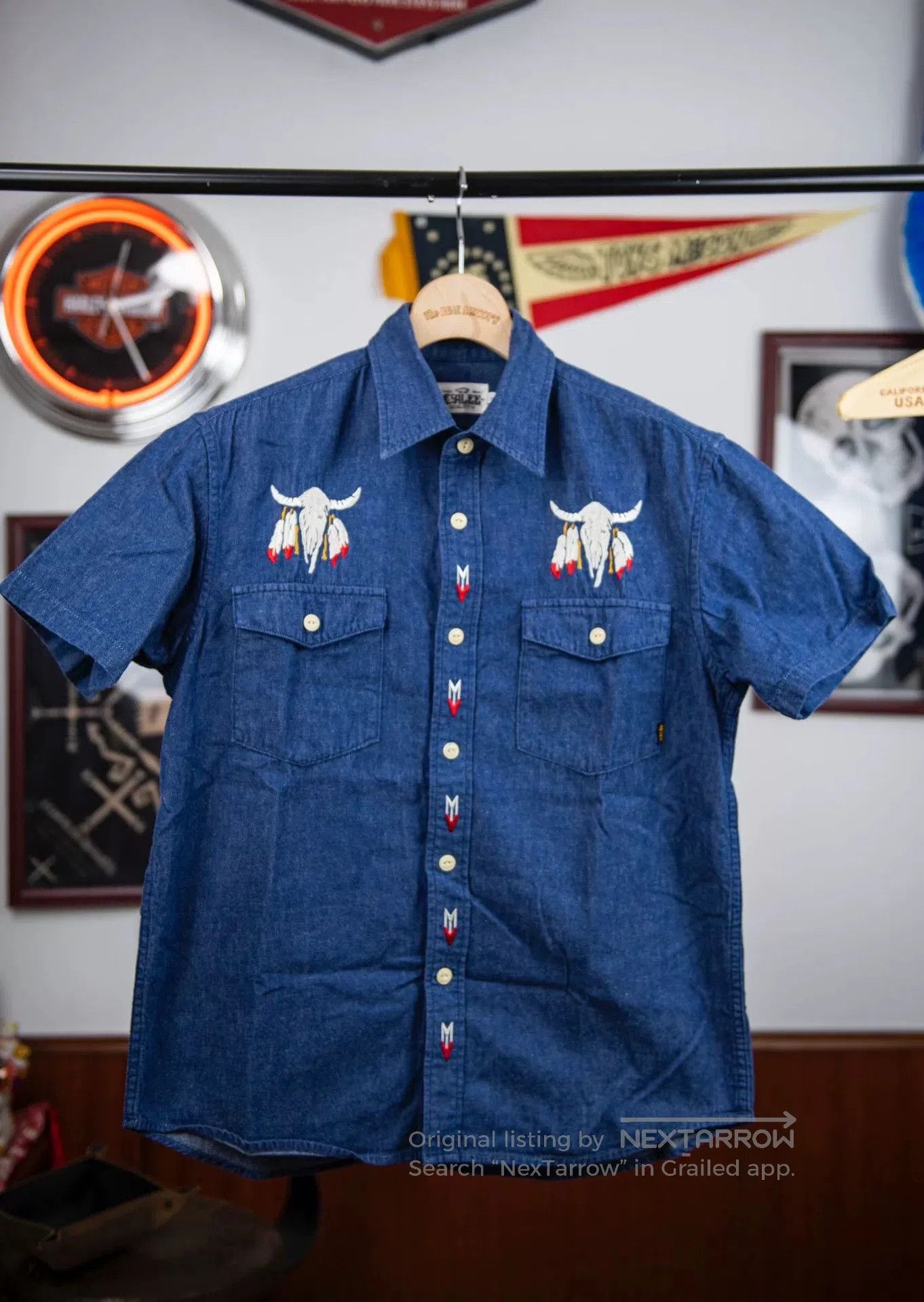Casey Casey Calee Denim Shirt with Western Embroidery. Size US L / EU 52-54 / 3 - 1 Thumbnail