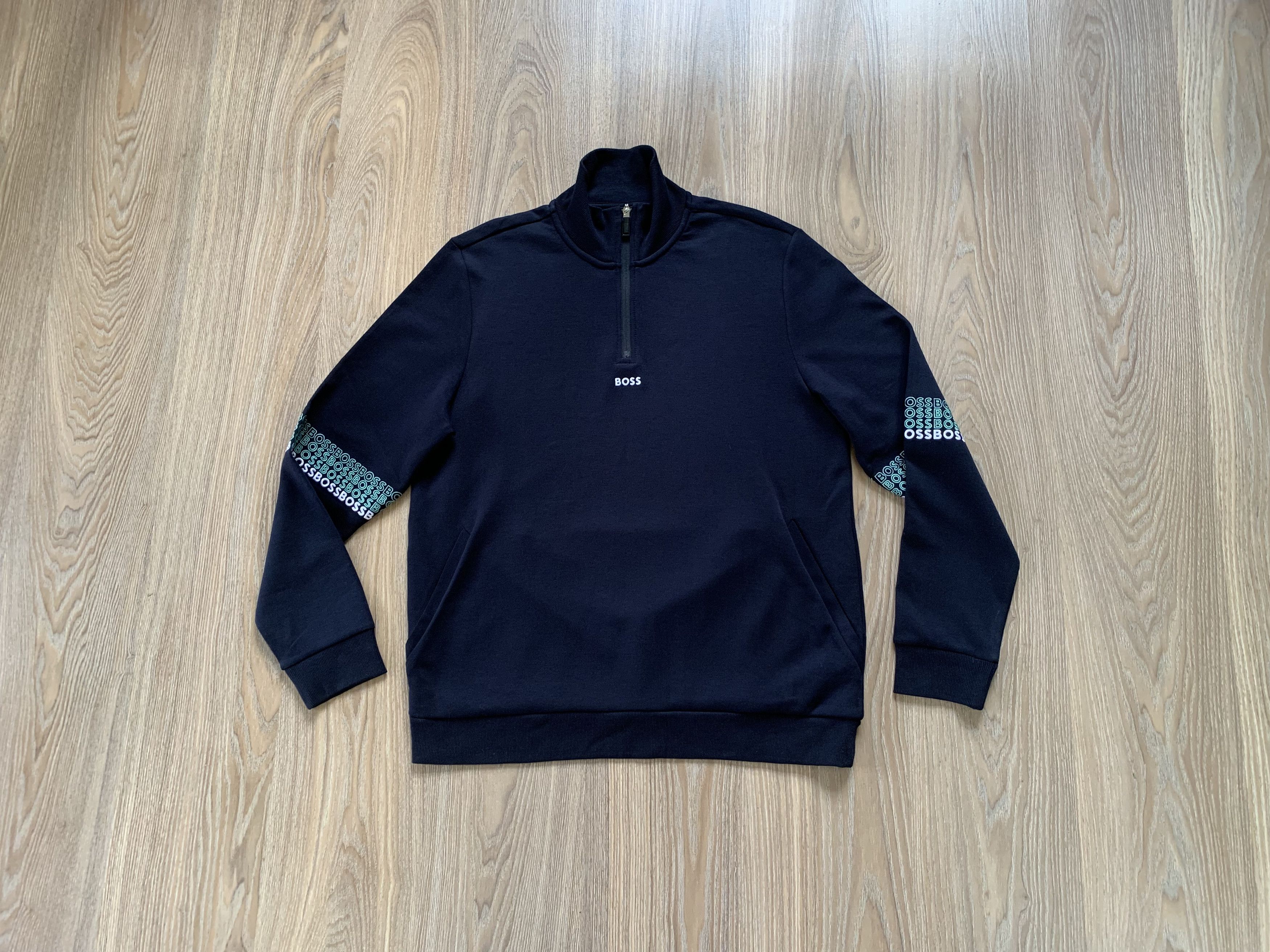 Hugo Boss Hugo Boss Zip-Neck Sweatshirt With Embroidered Logos Size US XL / EU 56 / 4 - 1 Thumbnail