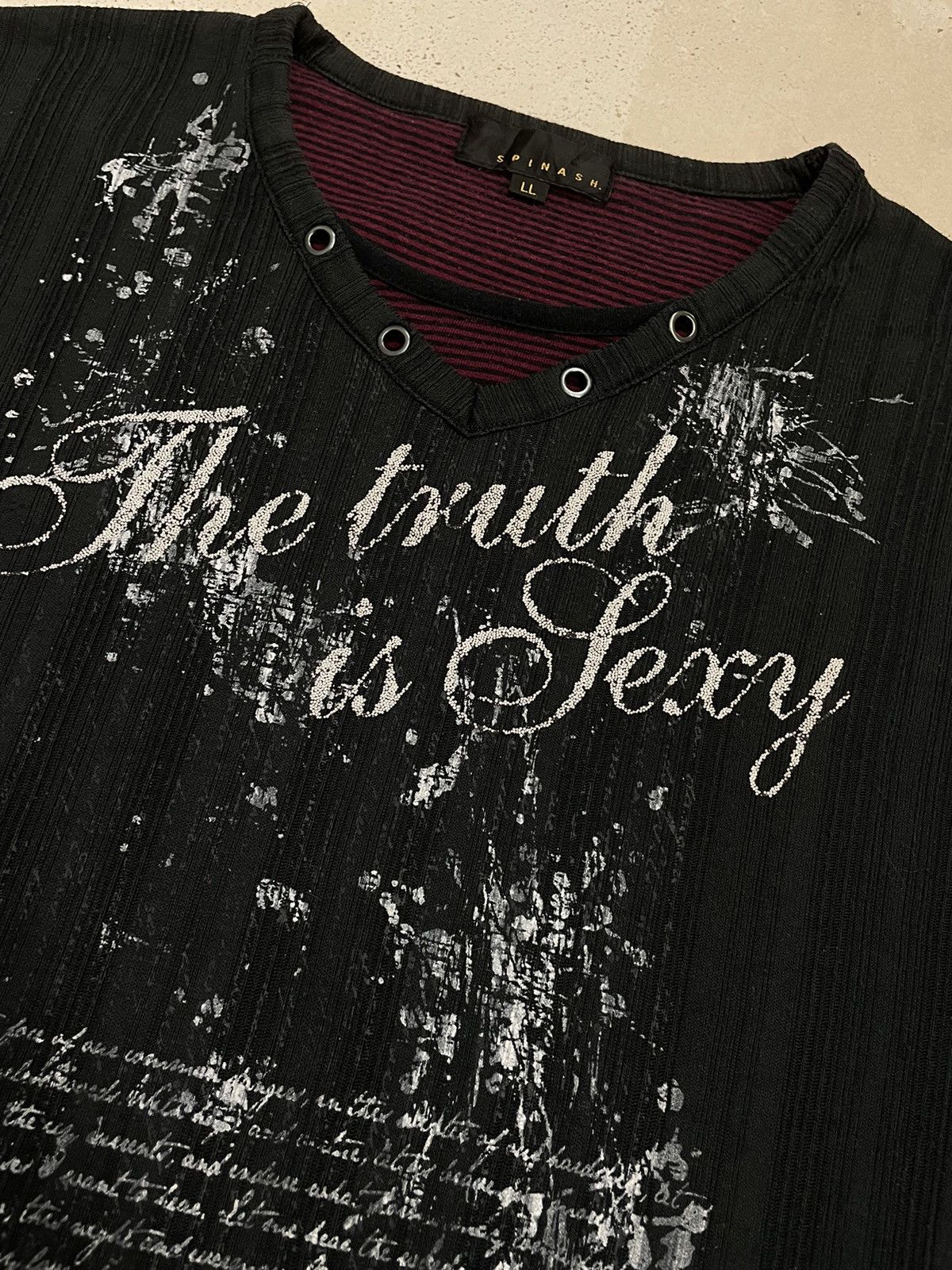 Japanese Brand Spinash Wording Layered Collar Punk The Truth is Sexy Size US XL / EU 56 / 4 - 7 Thumbnail
