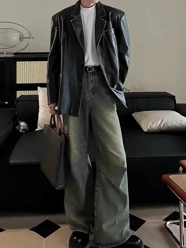 Japanese Brand × Jean Vintage washed distressed wide-leg jeans Size US 32 / EU 48 - 3 Thumbnail