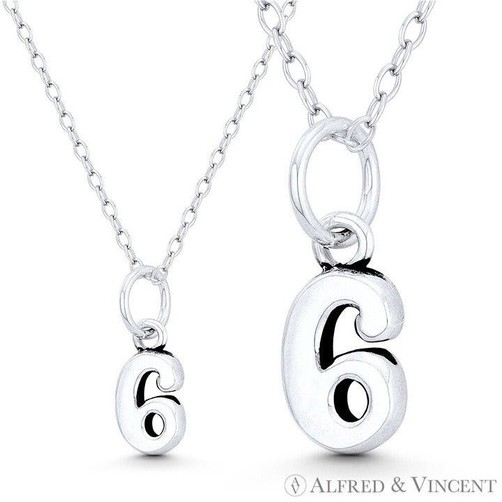 Other Number "6" Numerical Charm Pendant in .925 Sterling Silver Size ONE SIZE - 1 Preview