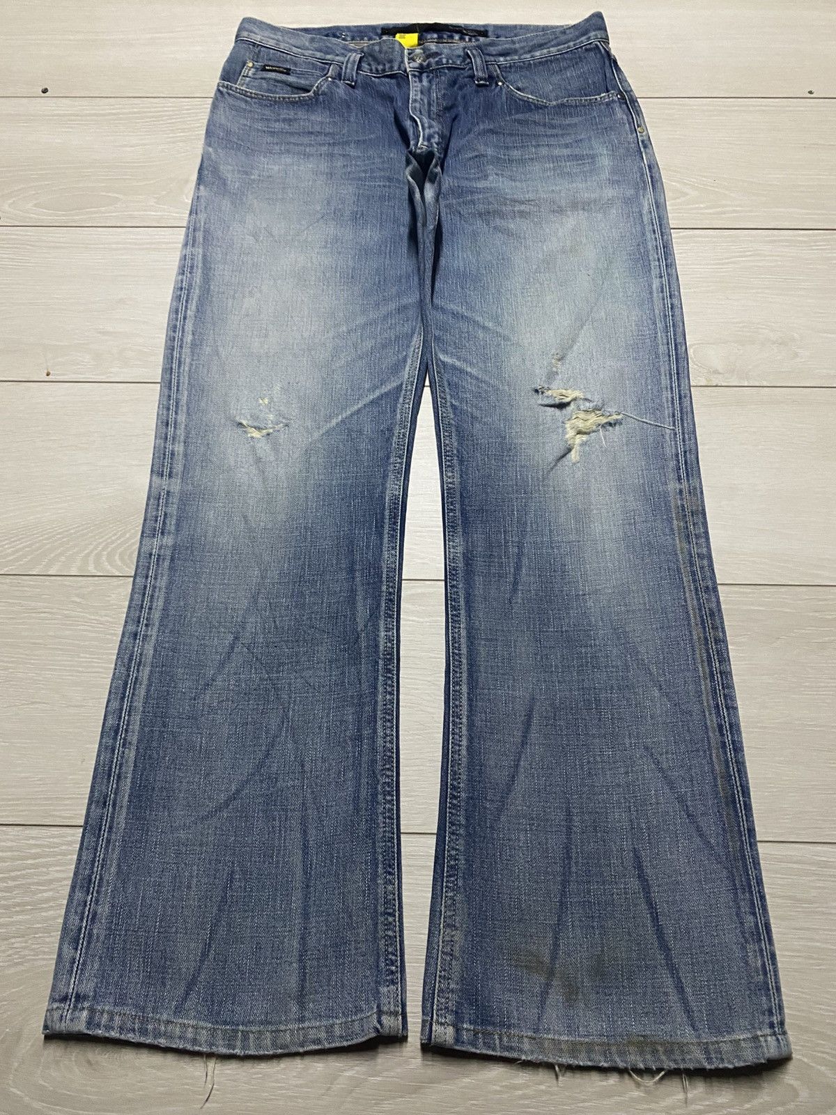 KOZABURO × Wrangler Wrangler Euro Fit Wide Leg Baggy Distressed Jeans Size US 34 / EU 50 - 1 Thumbnail