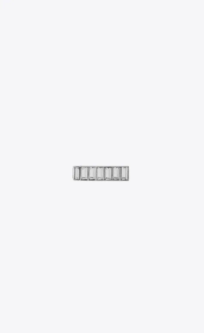 Saint Laurent Paris o1la1rc1a1025 Size: 07 / Rhinestone Baguette Cocktail Ring Size ONE SIZE - 2 Thumbnail