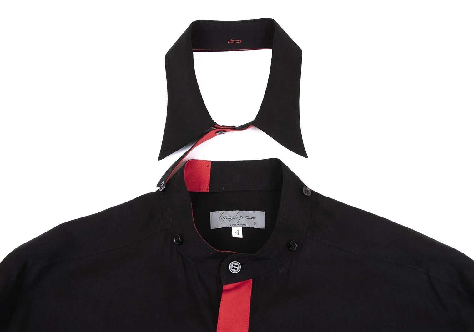 Yohji Yamamoto Yohji Yamamoto Bi-Color Collar Shirt Size US XL / EU 56 / 4 - 4 Thumbnail