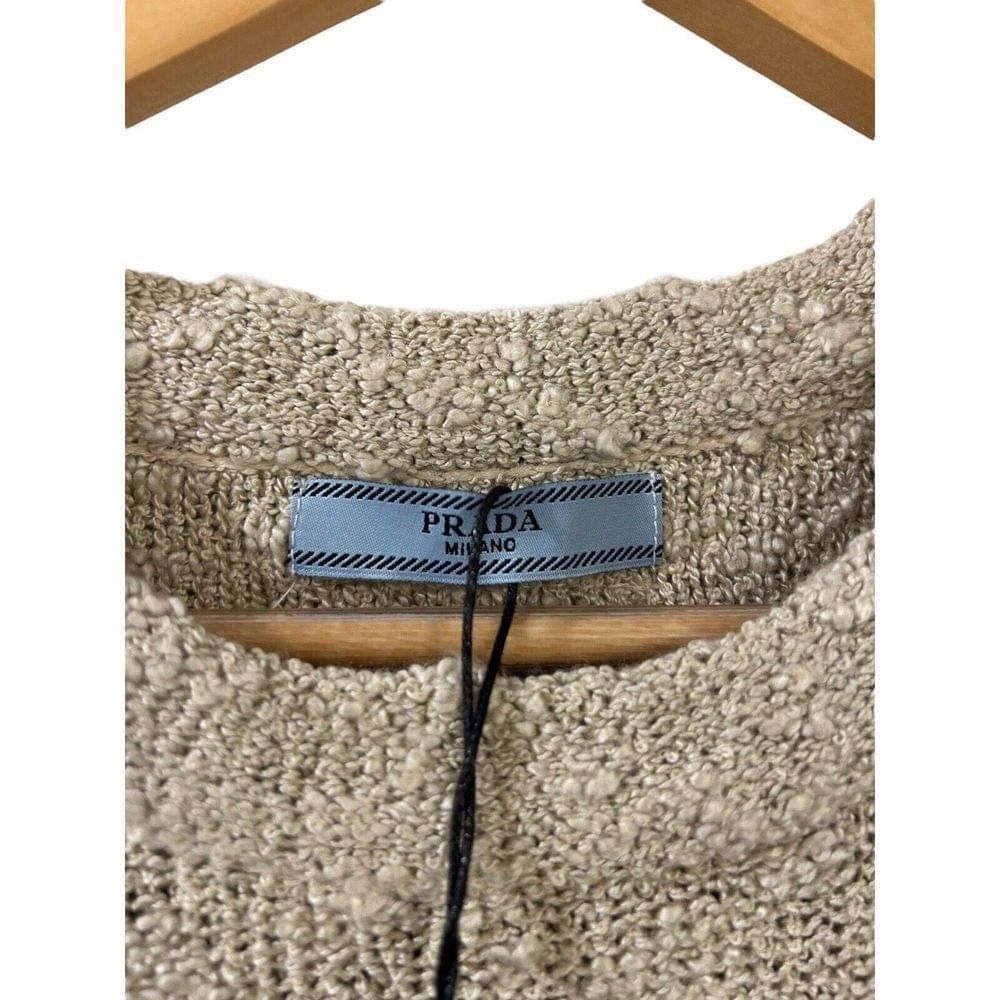 Prada PRADA Boucle Drawstring Mini Dress NWT S Oatmeal Authentic Size S / US 4 / IT 40 - 6 Thumbnail