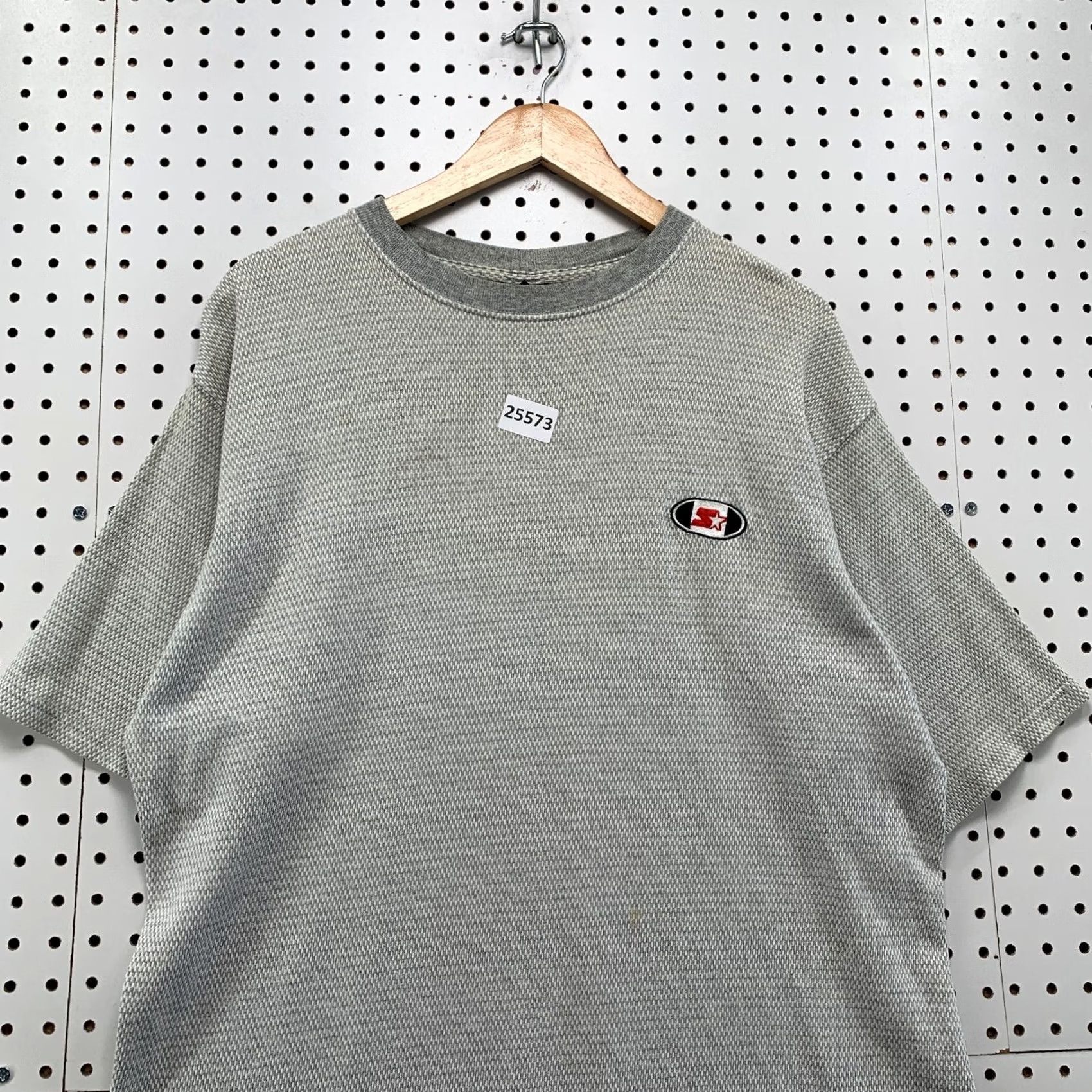 Starter VINTAGE Starter Shirt Gray White Knit Striped Adult XL Short Sleeve 90s Mens Size US XL / EU 56 / 4 - 5 Thumbnail