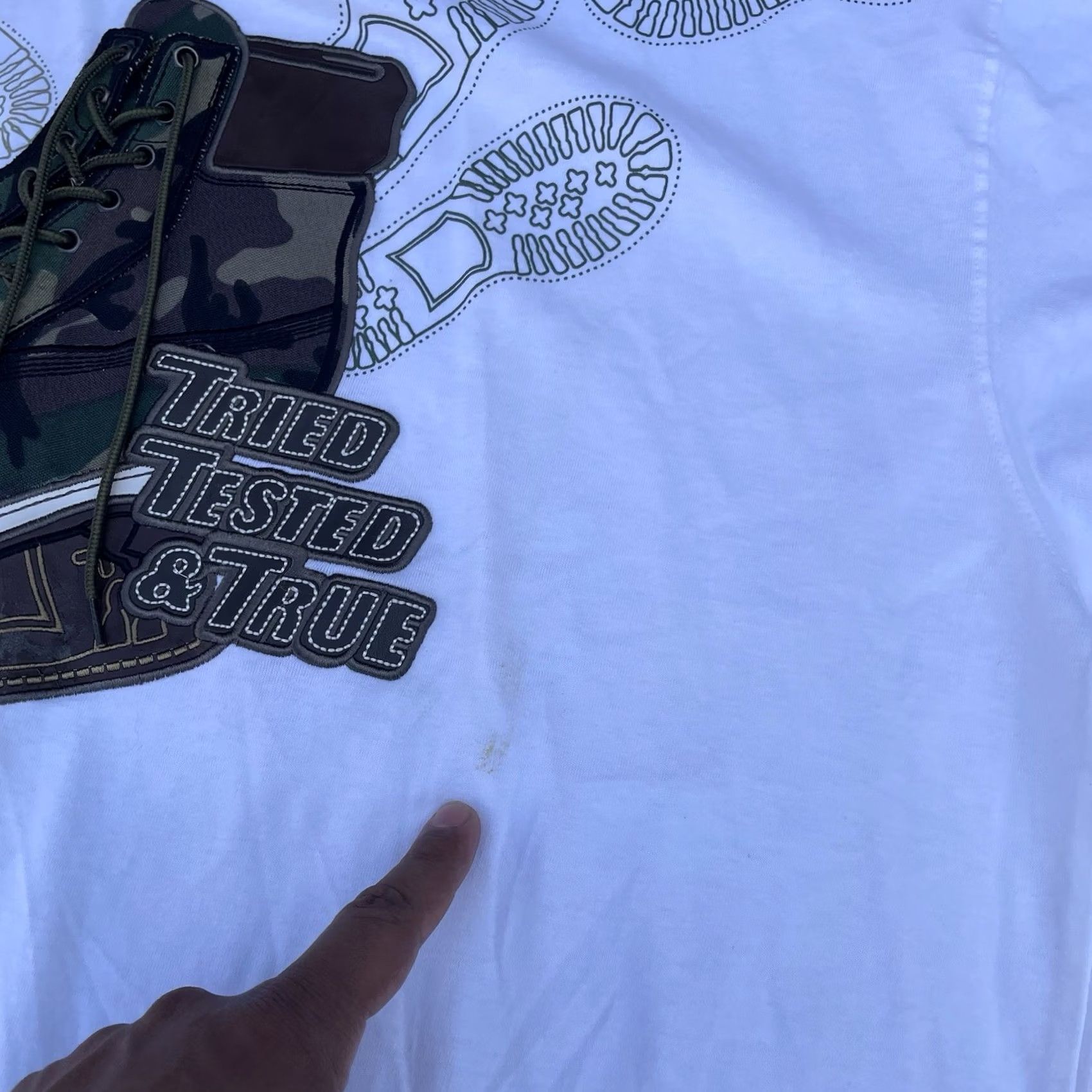 Timberland VINTAGE Y2K Raw Blue Camouflage Shirt Hip Hop Streetwear Timberland Style Tee 3XL Mens White Crew Neck Short Sleeve 90s Grunge Size US XXL / EU 58 / 5 - 6 Thumbnail