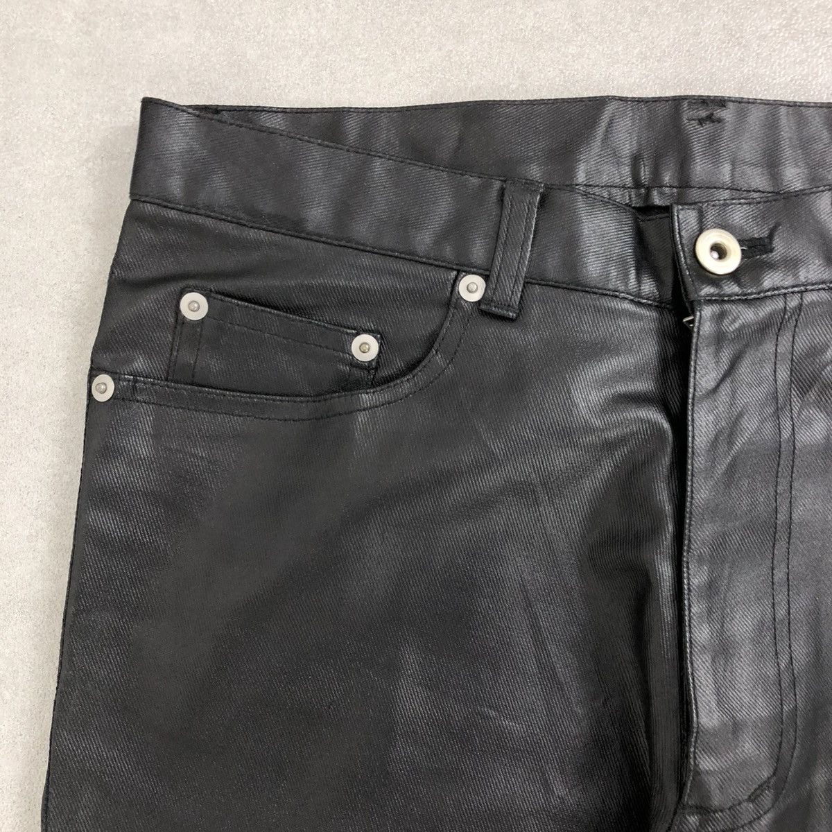 If Six Was Nine 🇯🇵 2000s Nationality + Name Grosbec Waxed Coated Jeans Pants Size US 30 / EU 46 - 4 Thumbnail