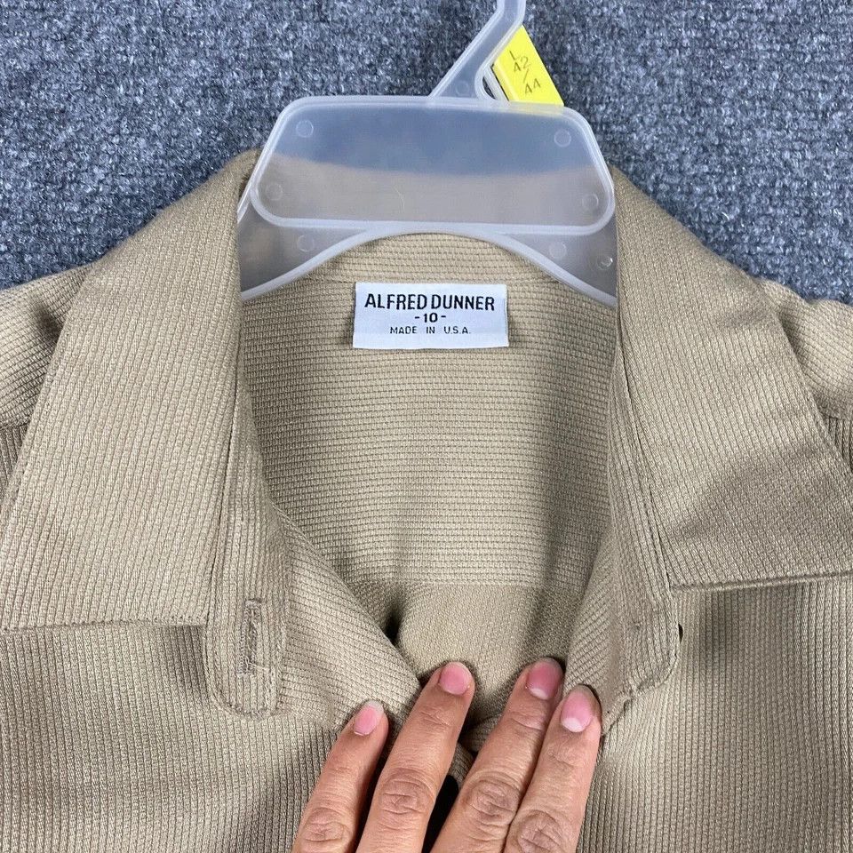 Other Alfred Dunner Button Up Top Women's Size 10 Tan Made In USA Size L / US 10 / IT 46 - 4 Thumbnail