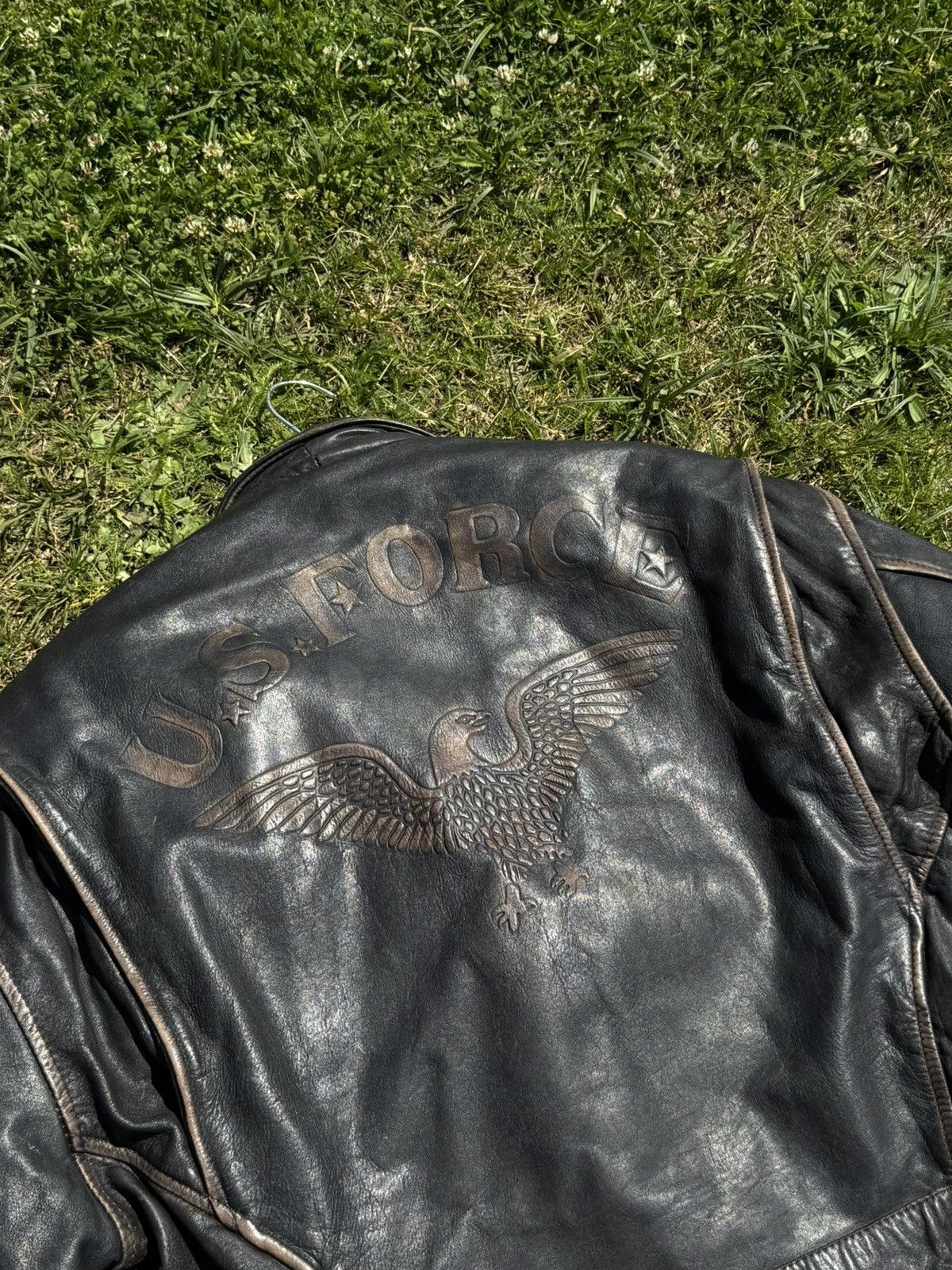 Vintage Vintage 90s US Force biker leather jacket Size US M / EU 48-50 / 2 - 1 Thumbnail