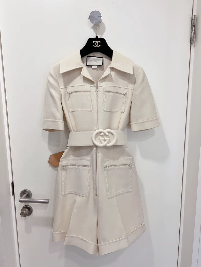 Gucci Gucci Cream-colored workwear-style jumpsuit dress 2504-Next Size XS / US 0-2 / IT 36-38 - 1 Thumbnail