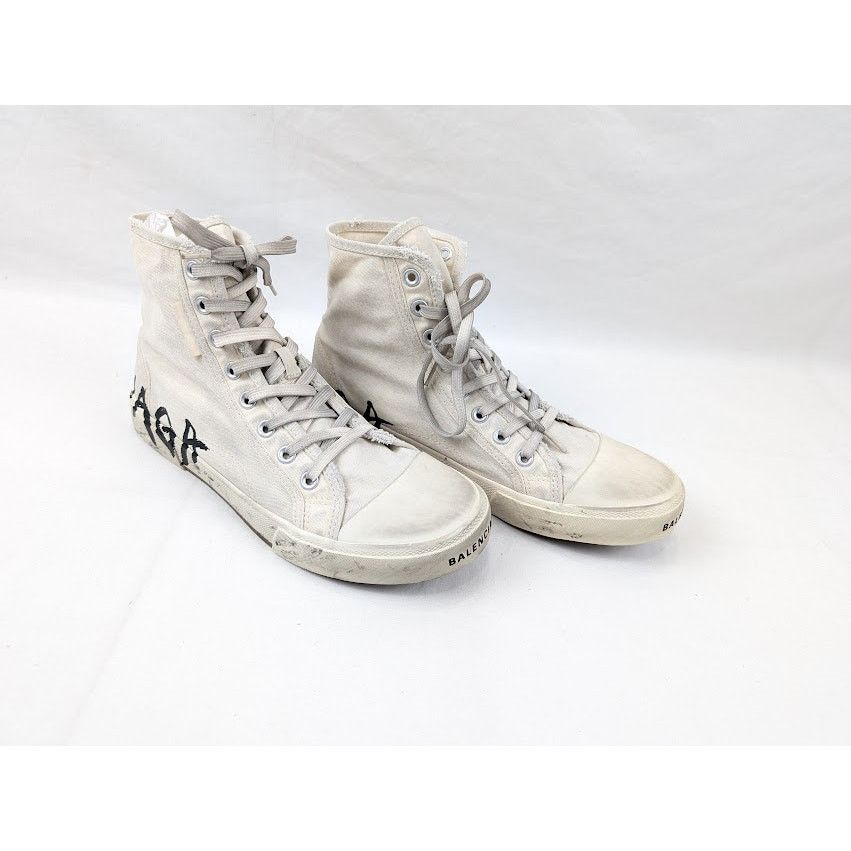 Balenciaga o1rshd1 Paris High-Top Sneakers in Black/White Size US 10 / EU 43 - 13 Thumbnail
