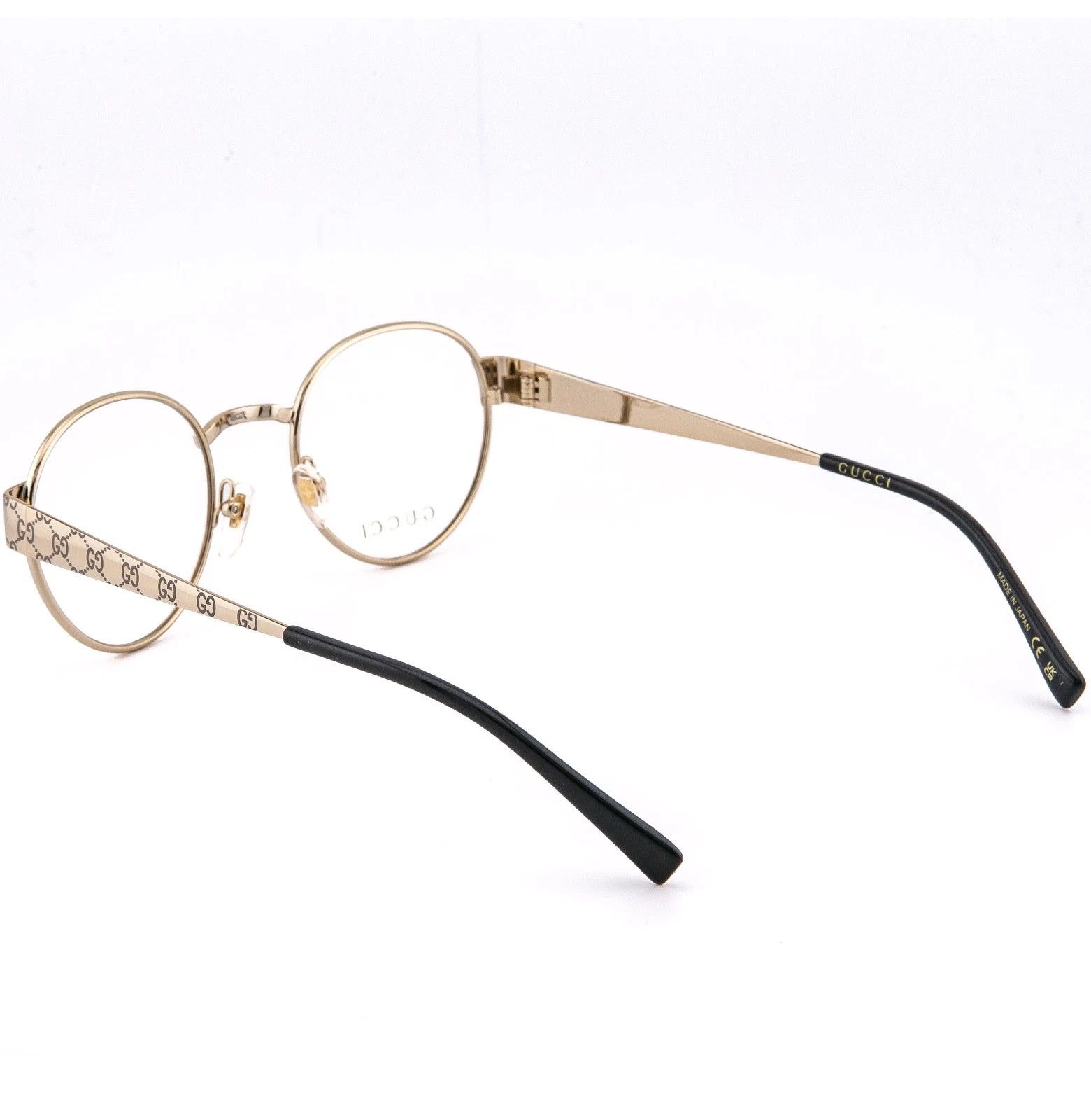 Gucci GUCCI GG1855O 1855 Gold GG Logo Round Unisex Eyeglasses 001 Size ONE SIZE - 2 Thumbnail