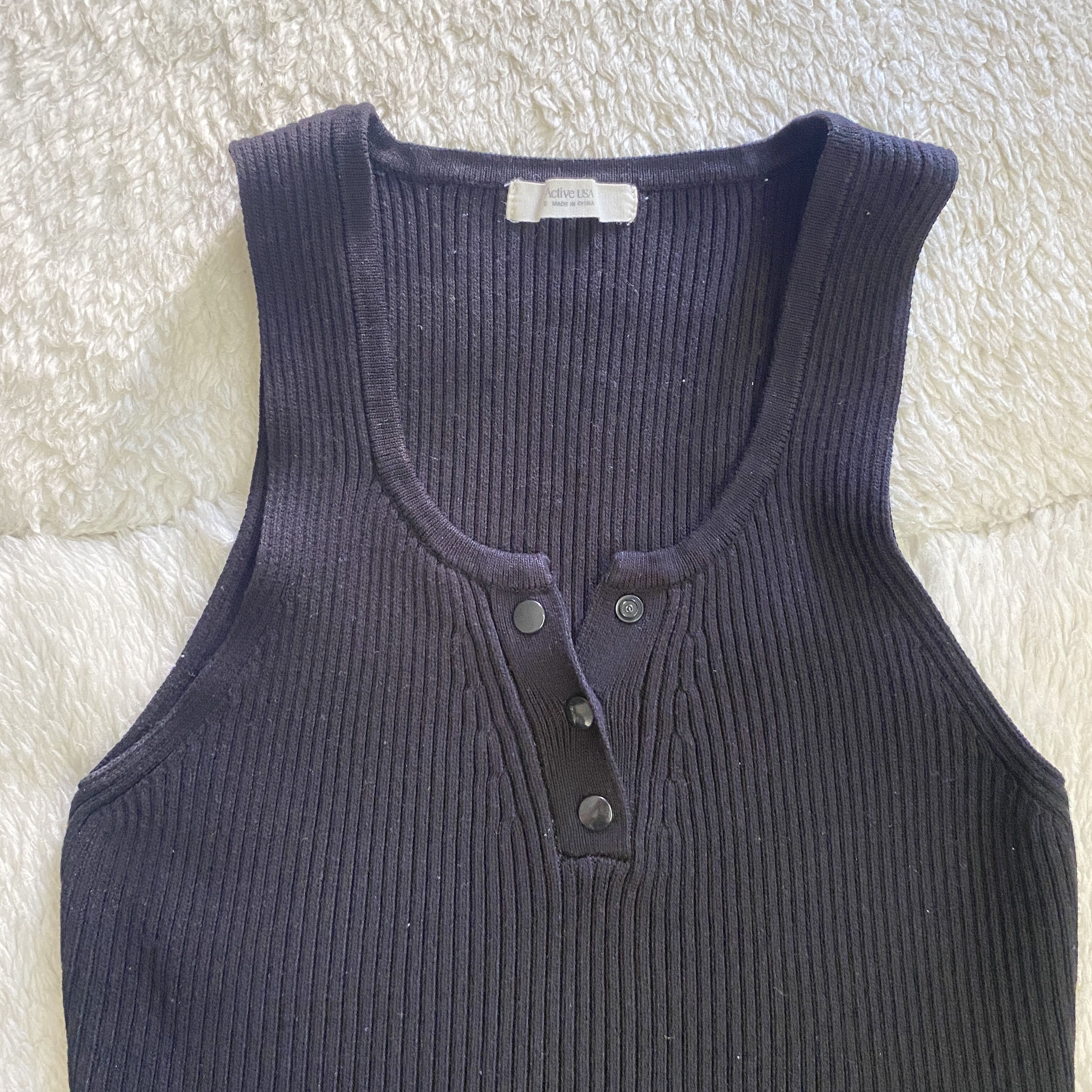 Other Active USA Black Ribbed Halter Crop Top – Size Small Size S / US 4 / IT 40 - 8 Thumbnail