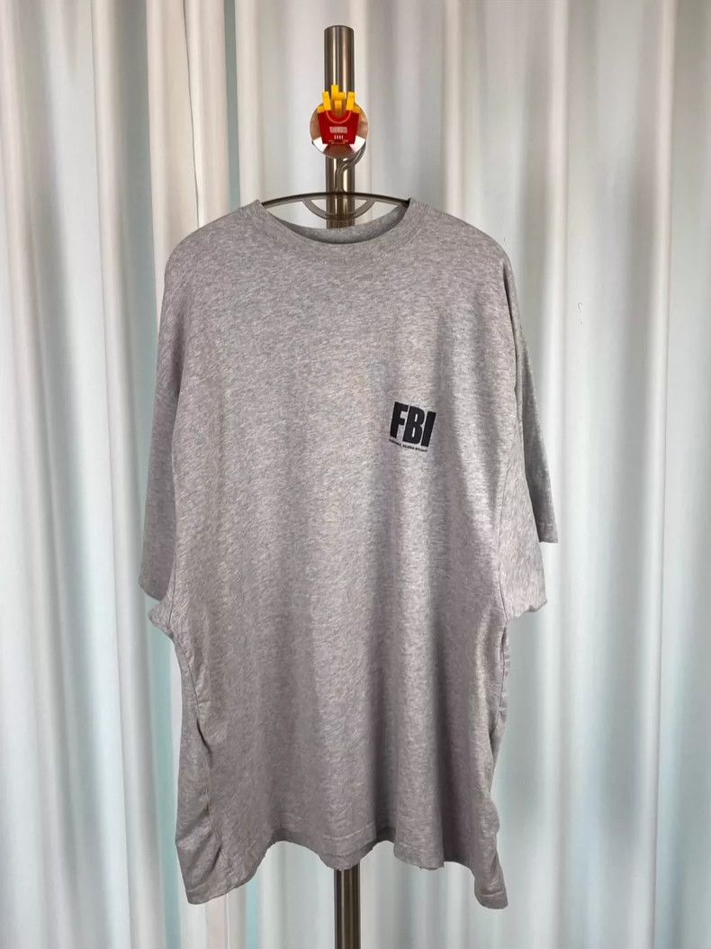 Balenciaga Balenciaga FBI Logo Grey Short Sleeve T-Shirt - dmc Size US M / EU 48-50 / 2 - 1 Thumbnail