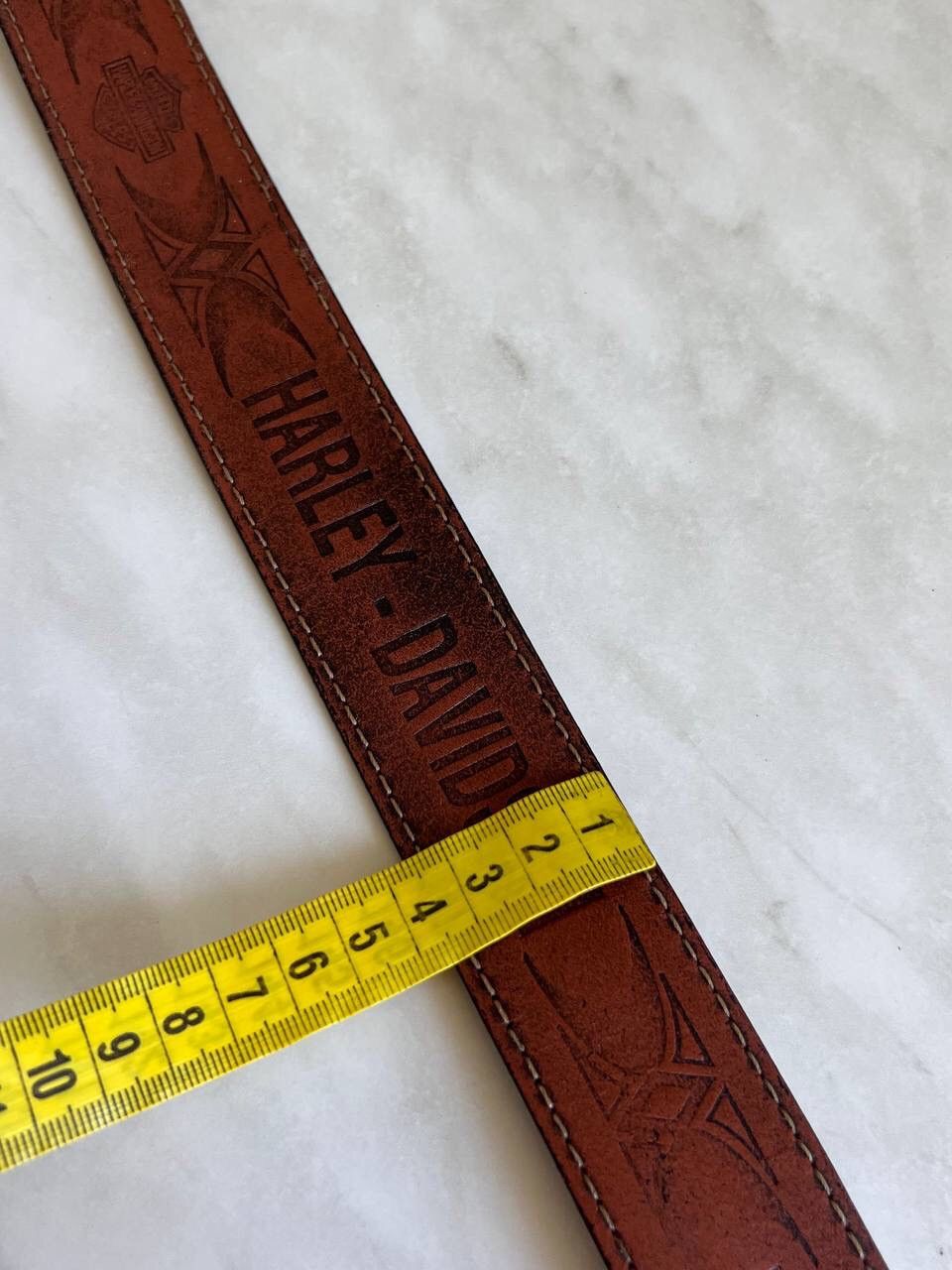 Vintage VINTAGE HARLEY DAVIDSON LEATHER BELT BROWN Size ONE SIZE - 15 Thumbnail