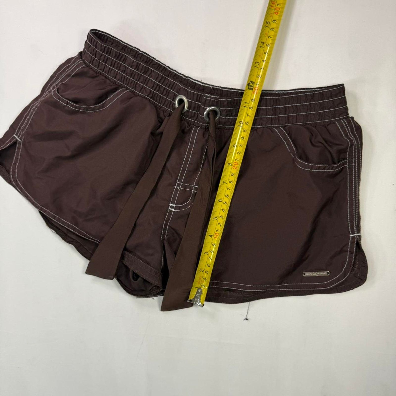 ZeroXposur Brown Y2K ZeroXPosur Mini Shorts with thick drawstring Size 34" / US 12 / IT 48 - 3 Thumbnail