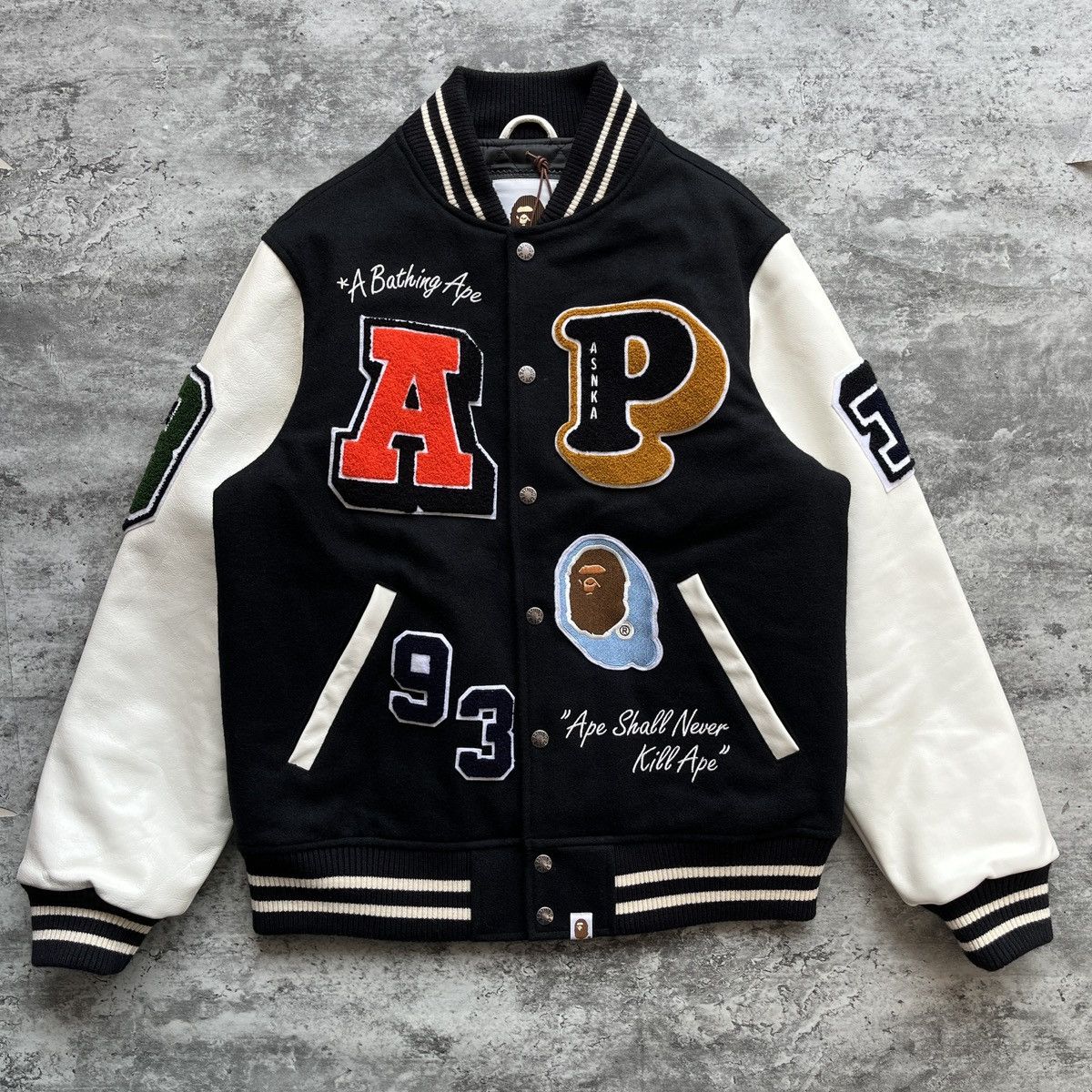Bape Bape Crazy Patch Varsity Jacket F/W 2021 Size US M / EU 48-50 / 2 - 1 Thumbnail