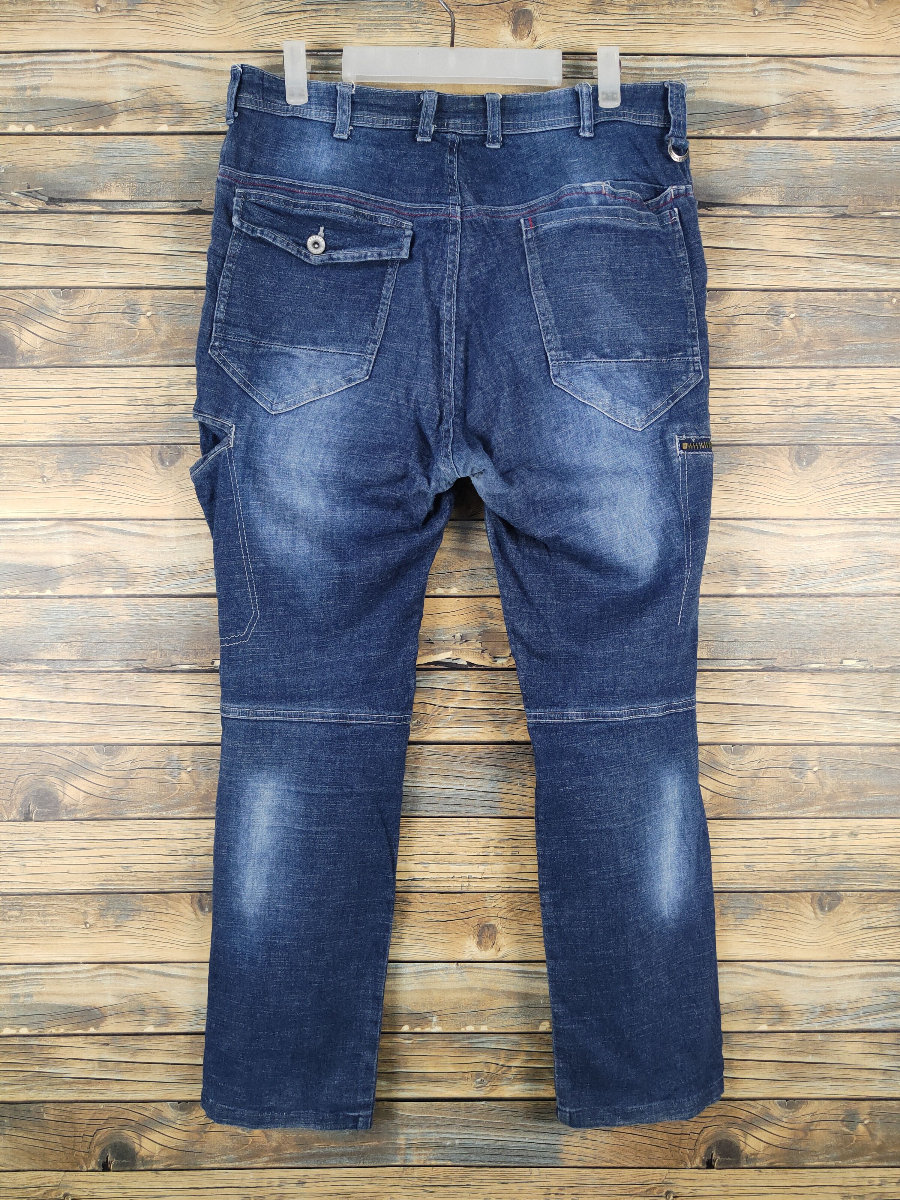 Japanese Brand FieldCore Dark Blue Distressed Ripped Soft Jeans #W2088 Size US 33 - 7 Thumbnail