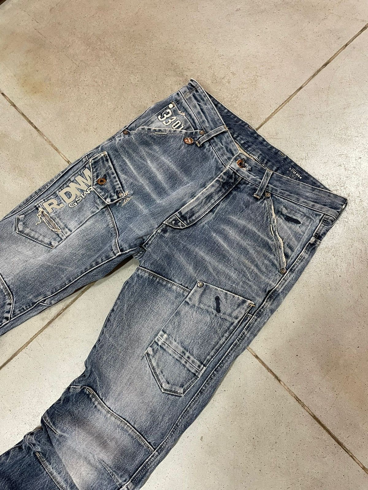 G-Star Vintage G Star Raw Cargo Jeans Distressed Denim Size US 32 / EU 48 - 3 Thumbnail