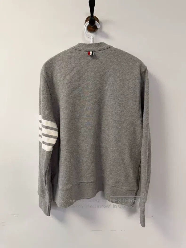Thom Browne Thom Browne Grey Classic Four-Stripe Knit Open-Cardigan Ja Size US L / EU 52-54 / 3 - 2 Thumbnail
