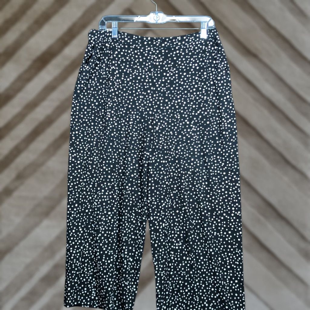 Vintage J Jill Womens Pants Cropped Stretch Wearever Collection Black Tan Full Leg Size 32" / US 10 / IT 46 - 1 Thumbnail