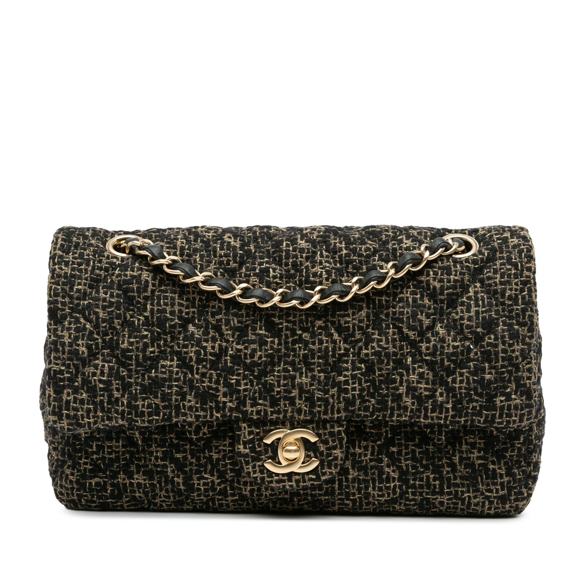 Chanel Chanel Medium Classic Tweed Double Flap Black Size ONE SIZE - 1 Thumbnail