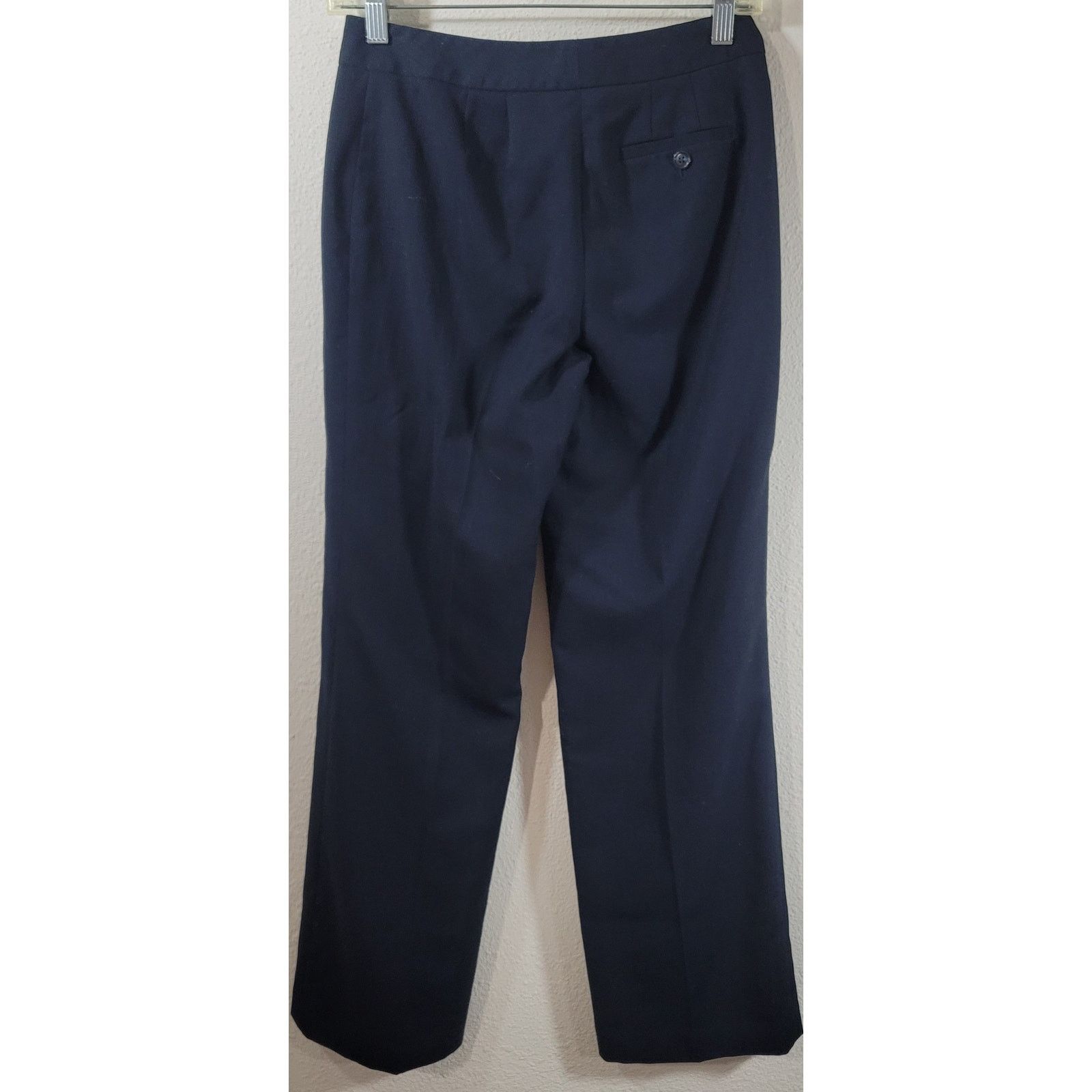 Ann Taylor Ann Taylor Navy Blue Pinstripe Flat Front Dress Pants OP Size 25" / US 0 / IT 36 - 3 Thumbnail